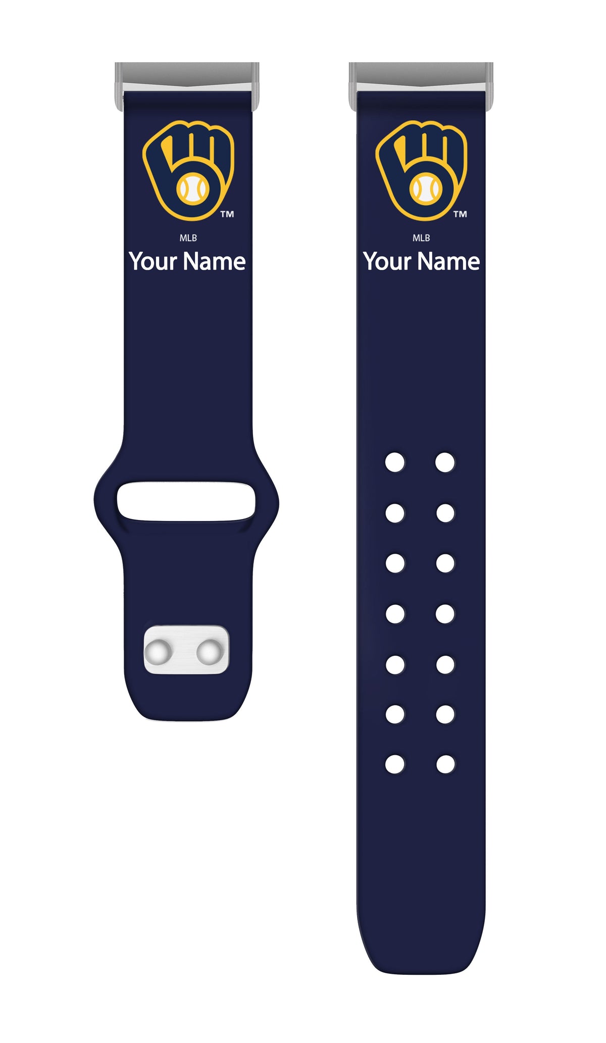 Milwaukee Brewers HD Custom Name Watch Band Compatible with Fitbit Versa 3 and Sense