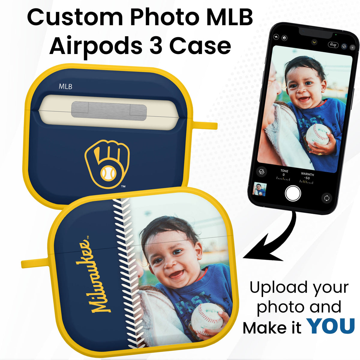 Milwaukee Brewers Custom Photo HDX Apple AirPods Gen 3 Case Cover