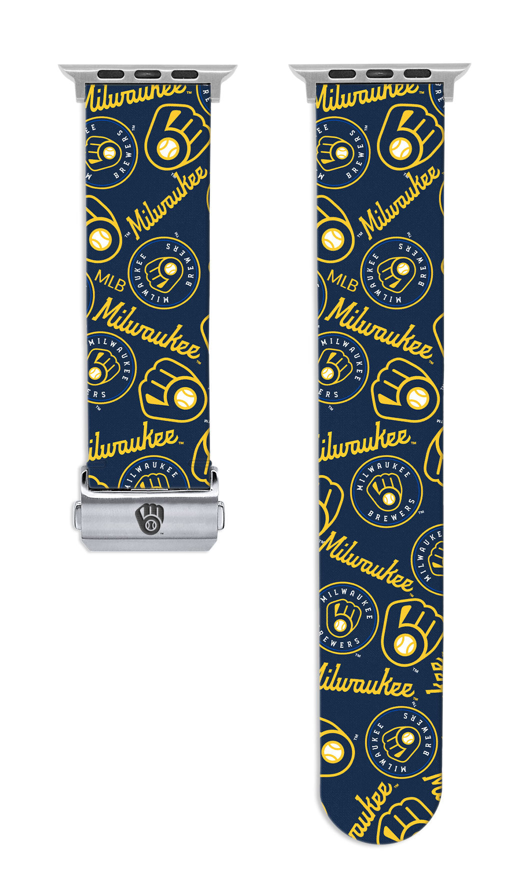 Milwaukee Brewers Full Print Watch Band With Engraved Buckle - Game Time