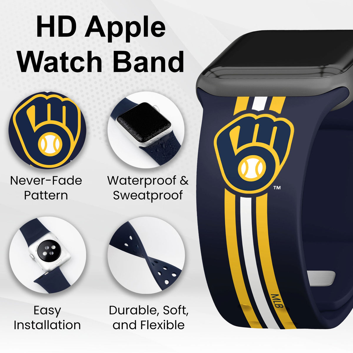 Milwaukee Brewers HD Apple Watch Band