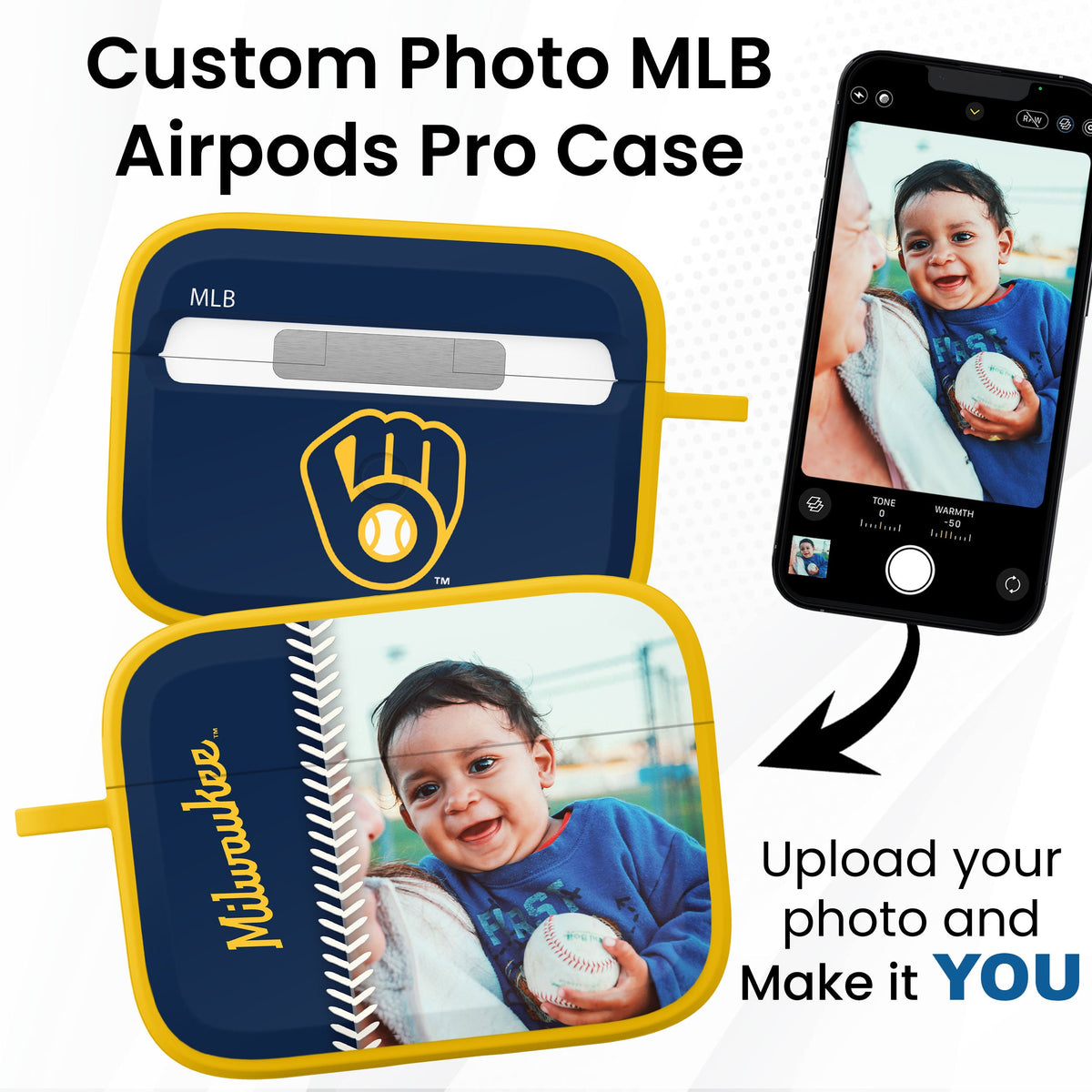 Milwaukee Brewers Custom Photo HDX Apple AirPods Pro Case Cover