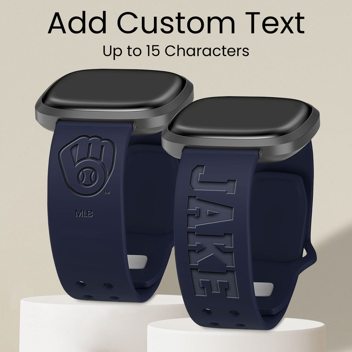 Milwaukee Brewers Custom Engraved Fitbit Versa 3 and Sense Watch Band