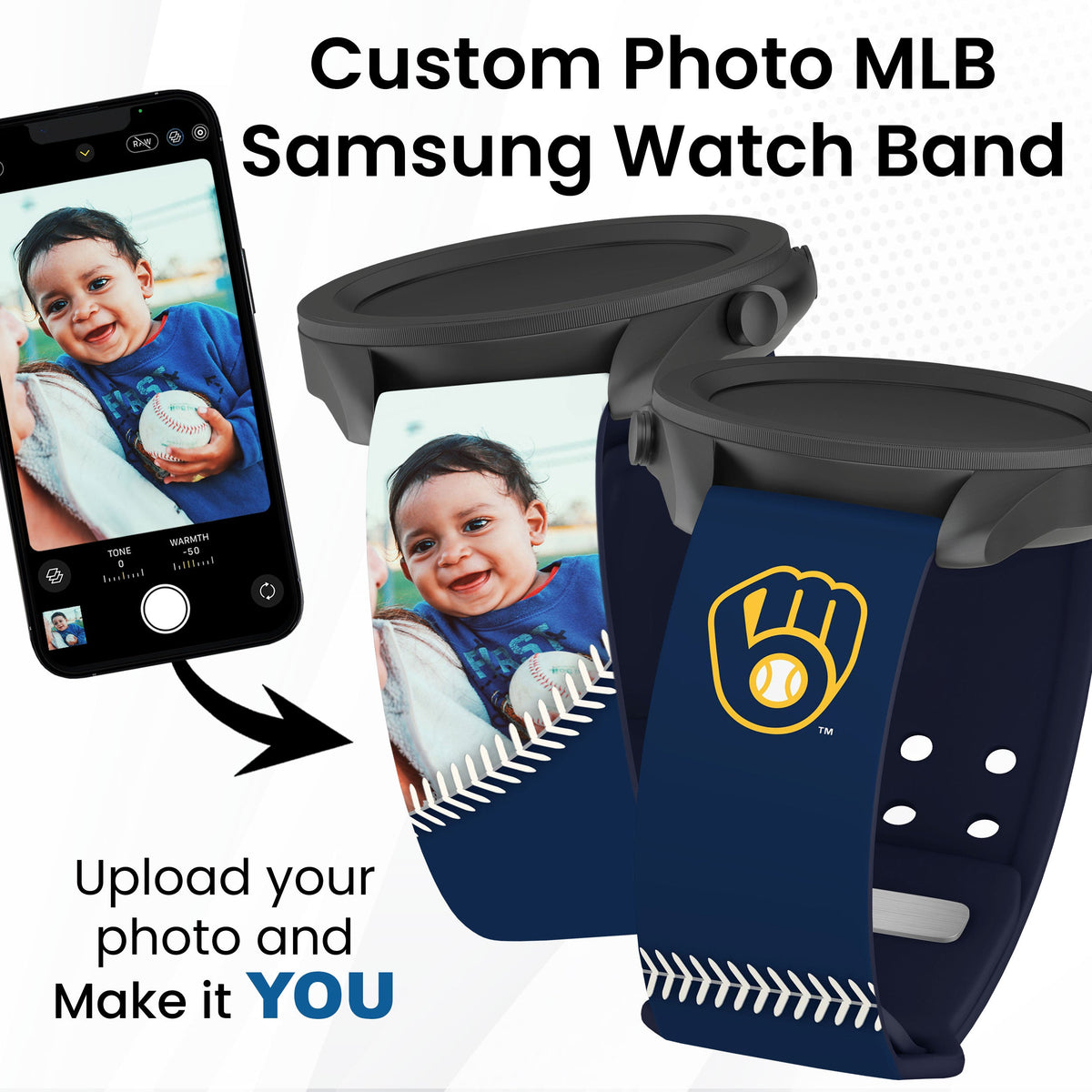 Milwaukee Brewers Custom Photo HD Samsung Galaxy Watch Band