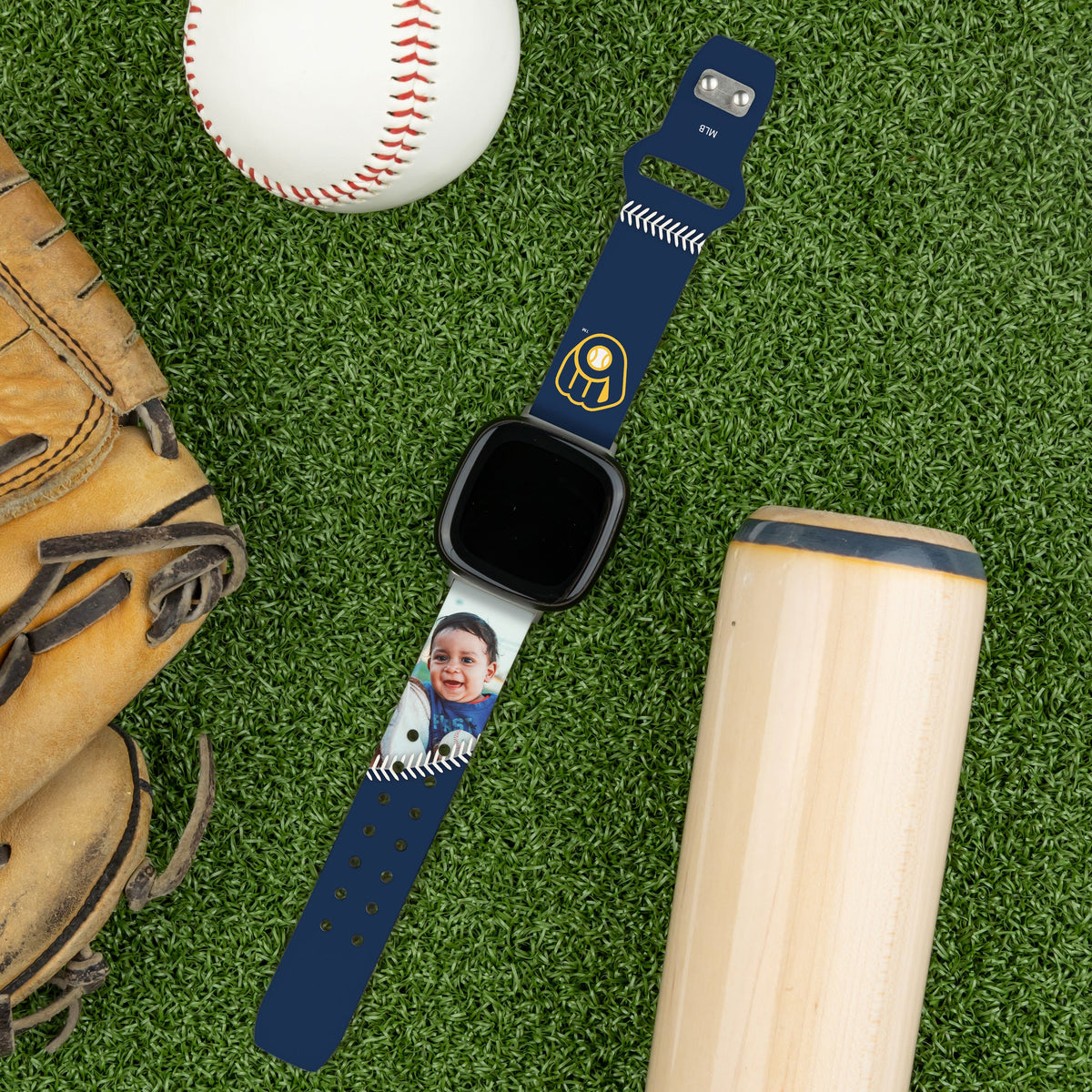 Milwaukee Brewers Custom Photo HD Fitbit Versa 3 &amp; Sense Band