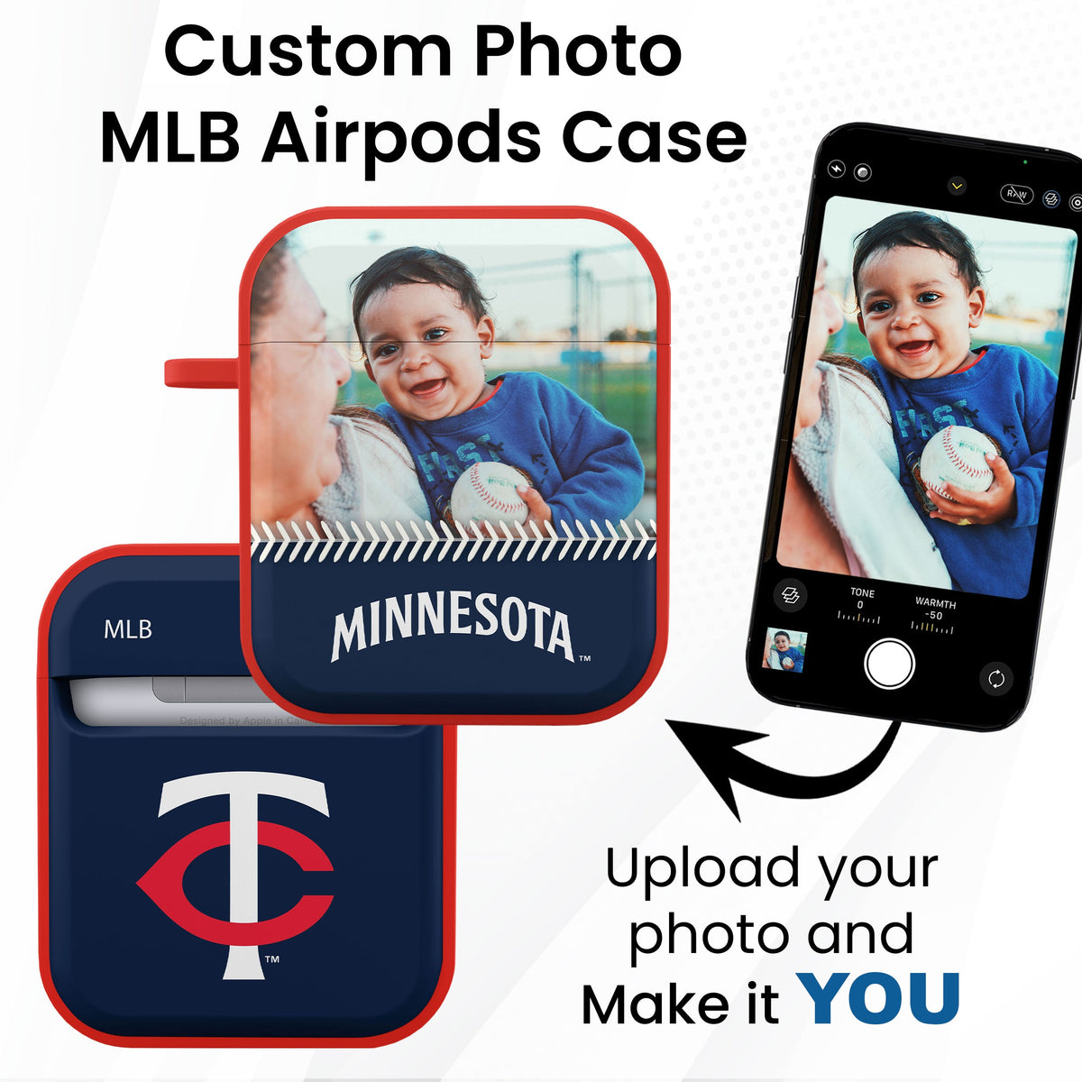 Minnesota Twins Custom Photo HDX Apple AirPods Gen 1 &amp; 2 Case Cover