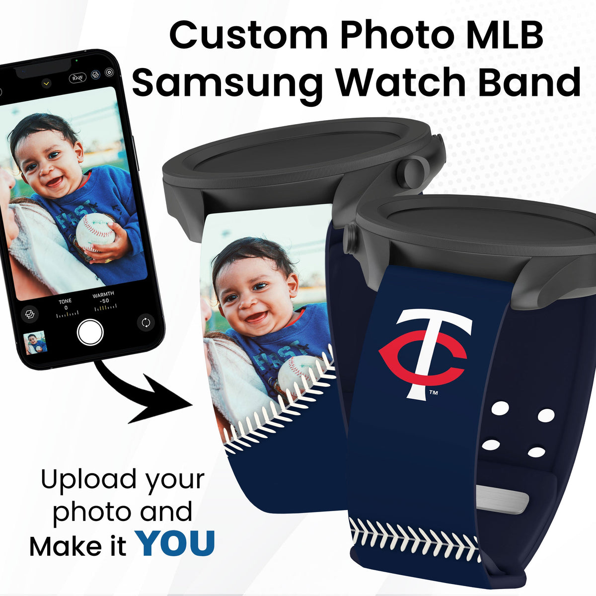 Minnesota Twins Custom Photo HD Samsung Galaxy Watch Band