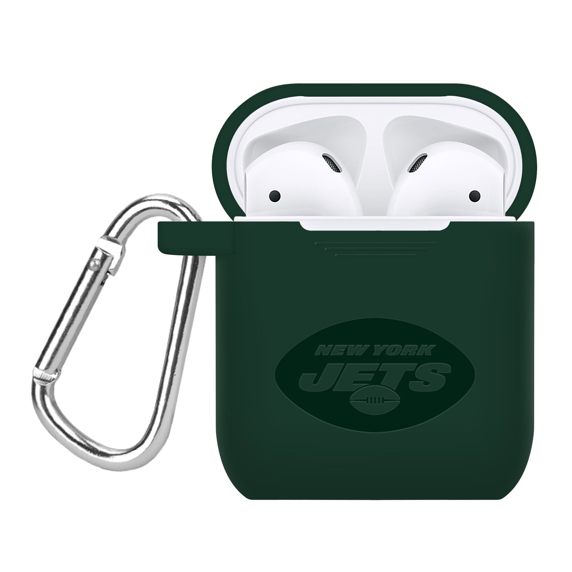 Game Time New York Jets Engraved Silicone AirPods Case Cover