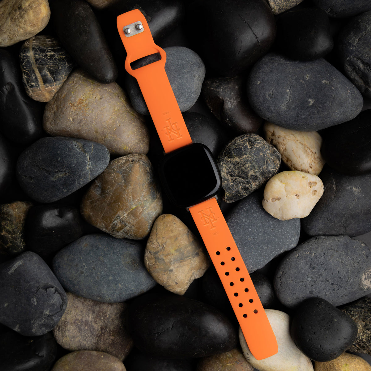New York Mets Fitbit Engraved Silicone Watch Band