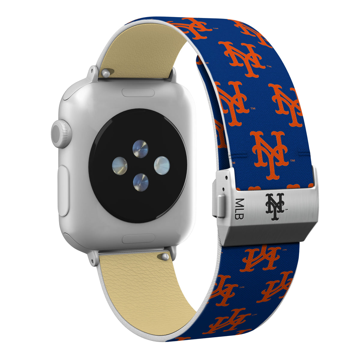 New York Mets Full Print Watch Band With Engraved Buckle - Game Time