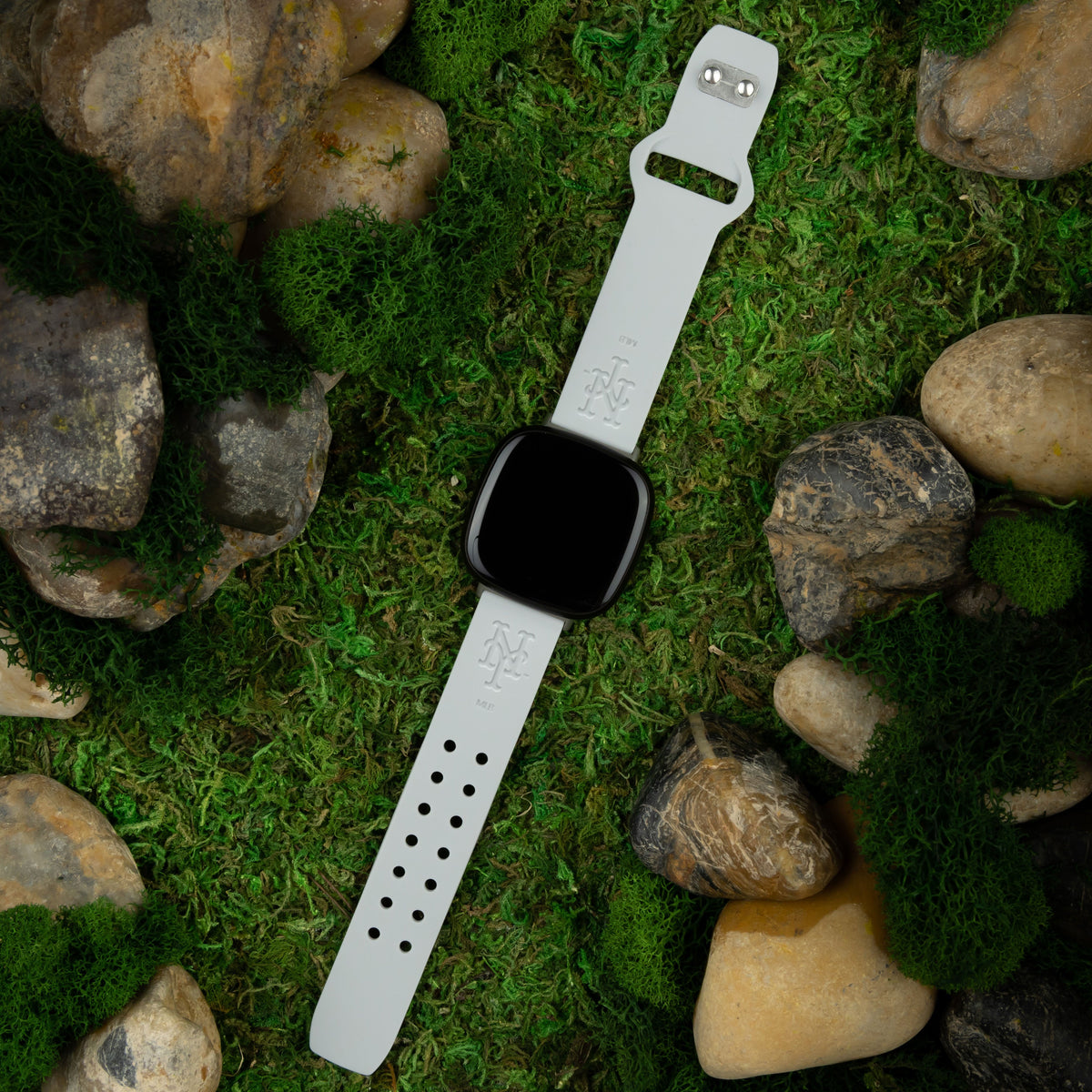 New York Mets Fitbit Engraved Silicone Watch Band