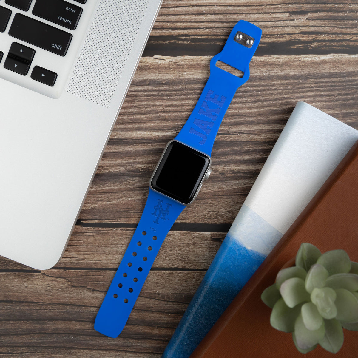 New York Mets Custom Engraved Apple Watch Band