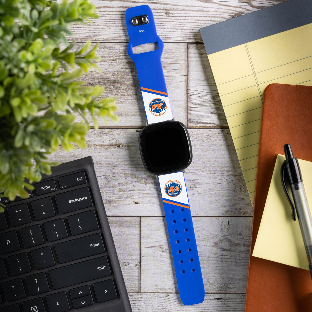 New York Mets HD Champion Series Fitbit Versa 3 &amp; Sense Watch Band