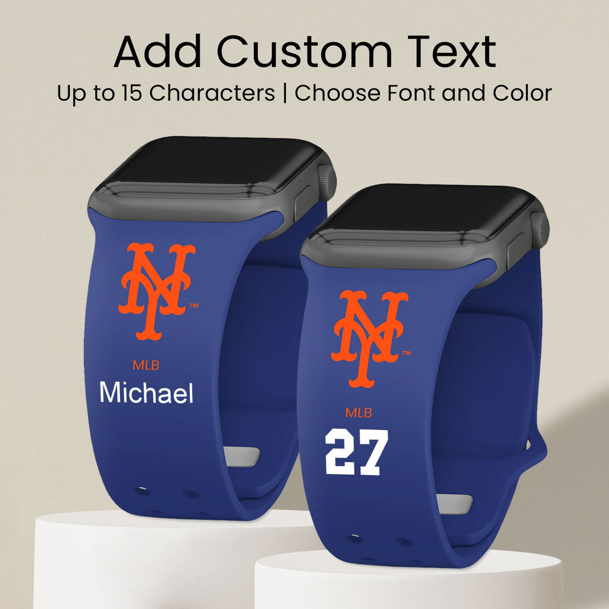 New York Mets HD Custom Name Apple Watch Band