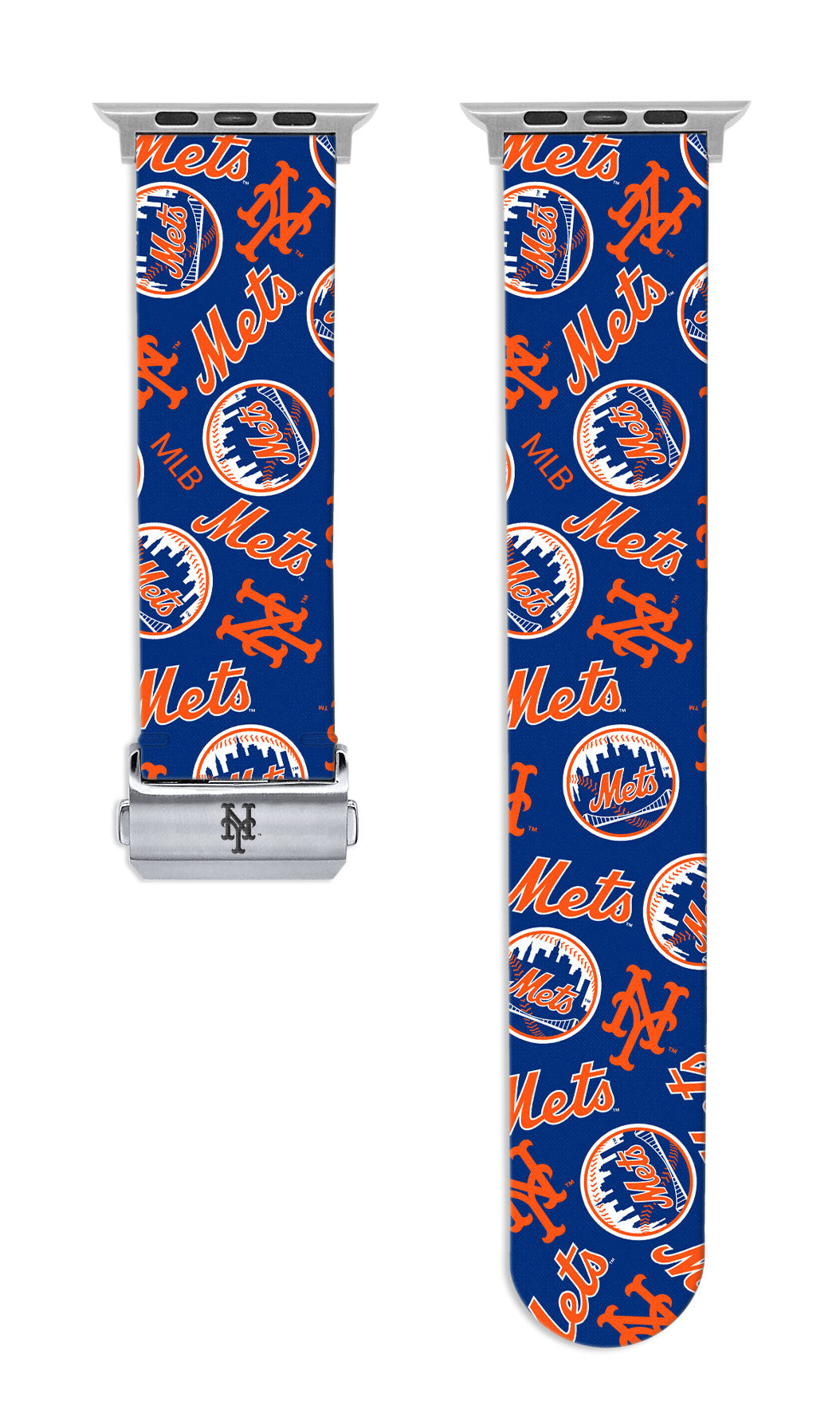 New York Mets Full Print Watch Band With Engraved Buckle - Game Time