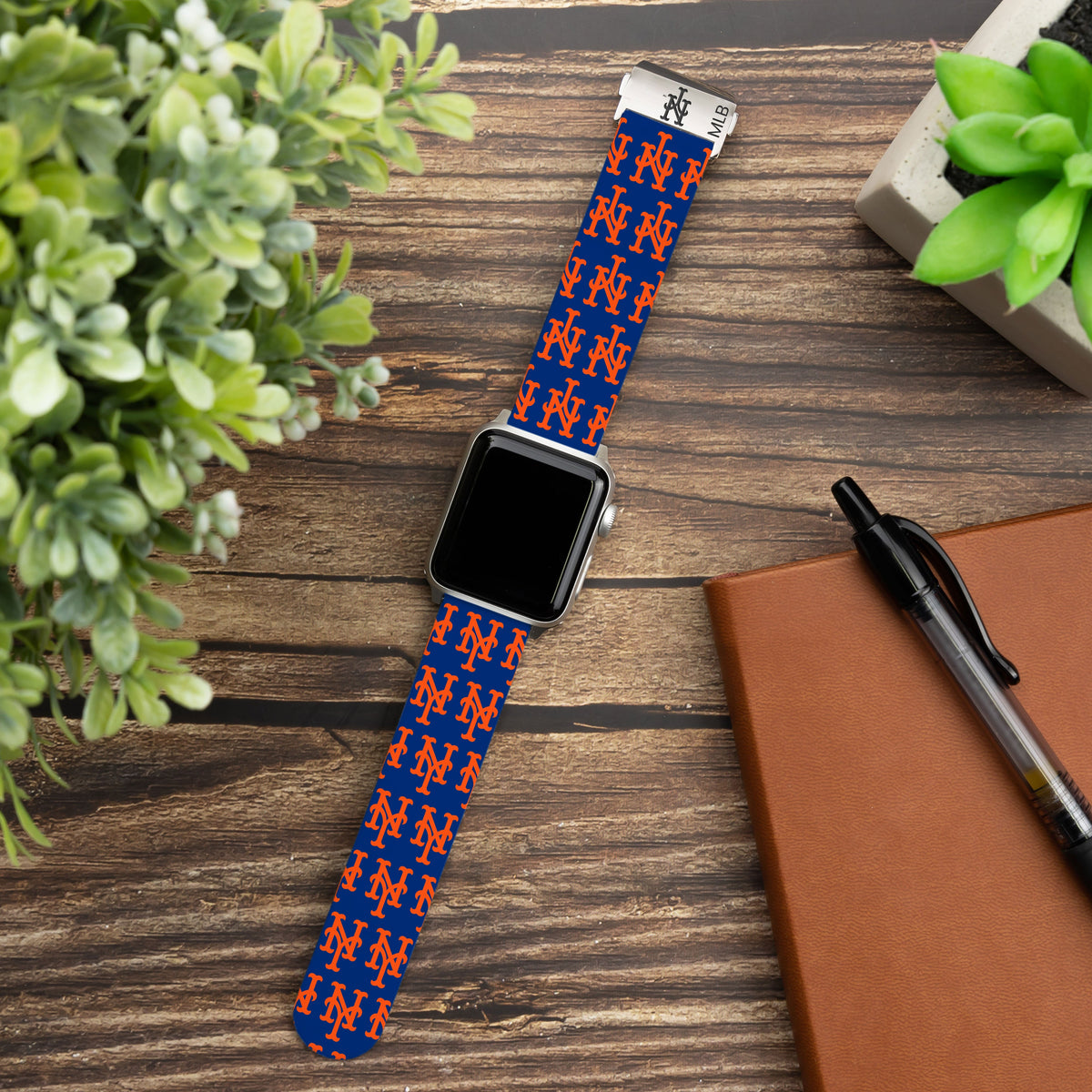 Game Time New York Mets Signature Series Apple Watch Band With Engraved Buckle