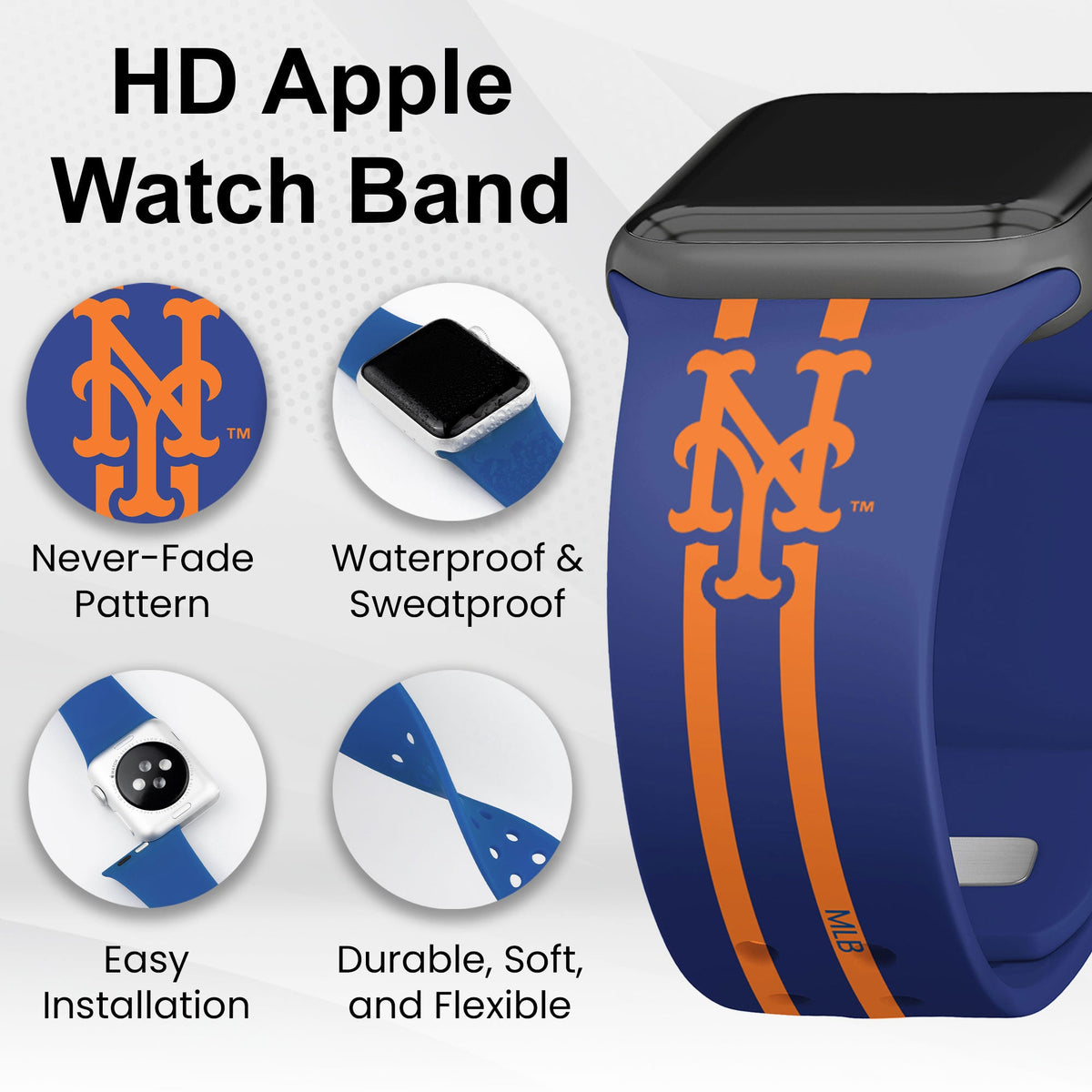 New York Mets HD Apple Watch Band