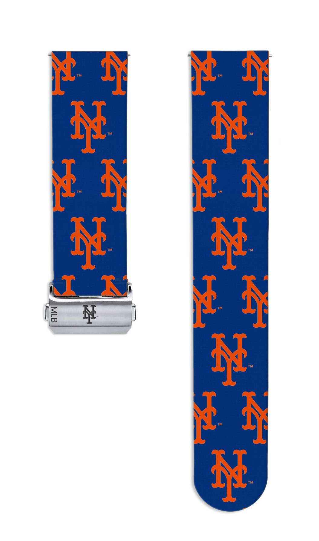New York Mets Full Print Quick Change Watch Band With Engraved Buckle - Game Time