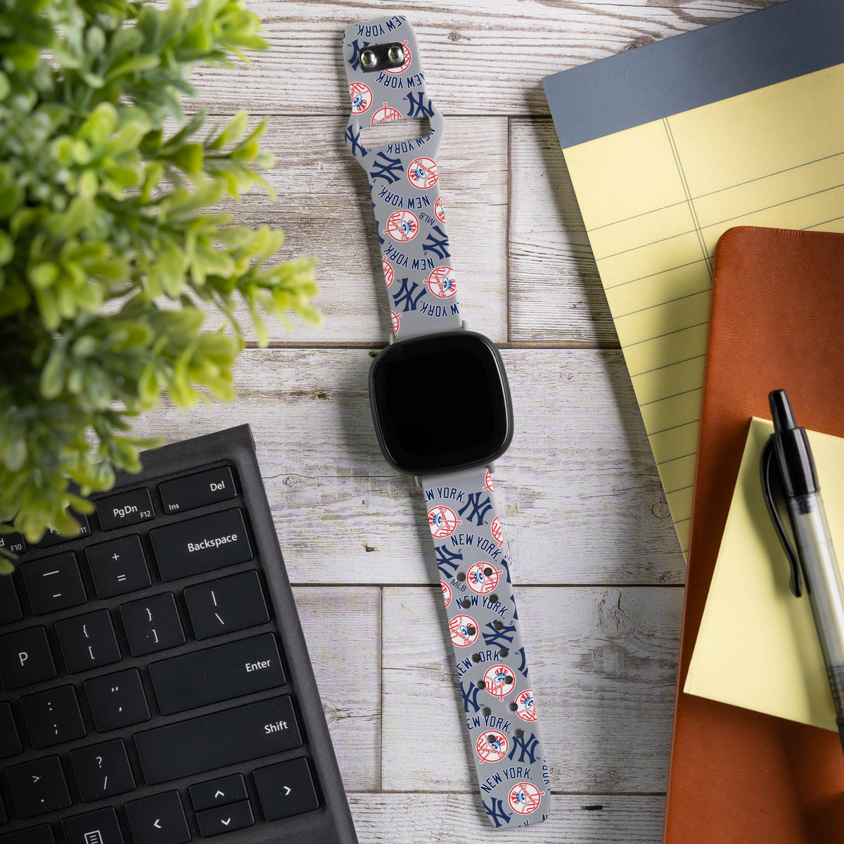 New York Yankees HD Fitbit Versa 3 &amp; Sense Watch Band