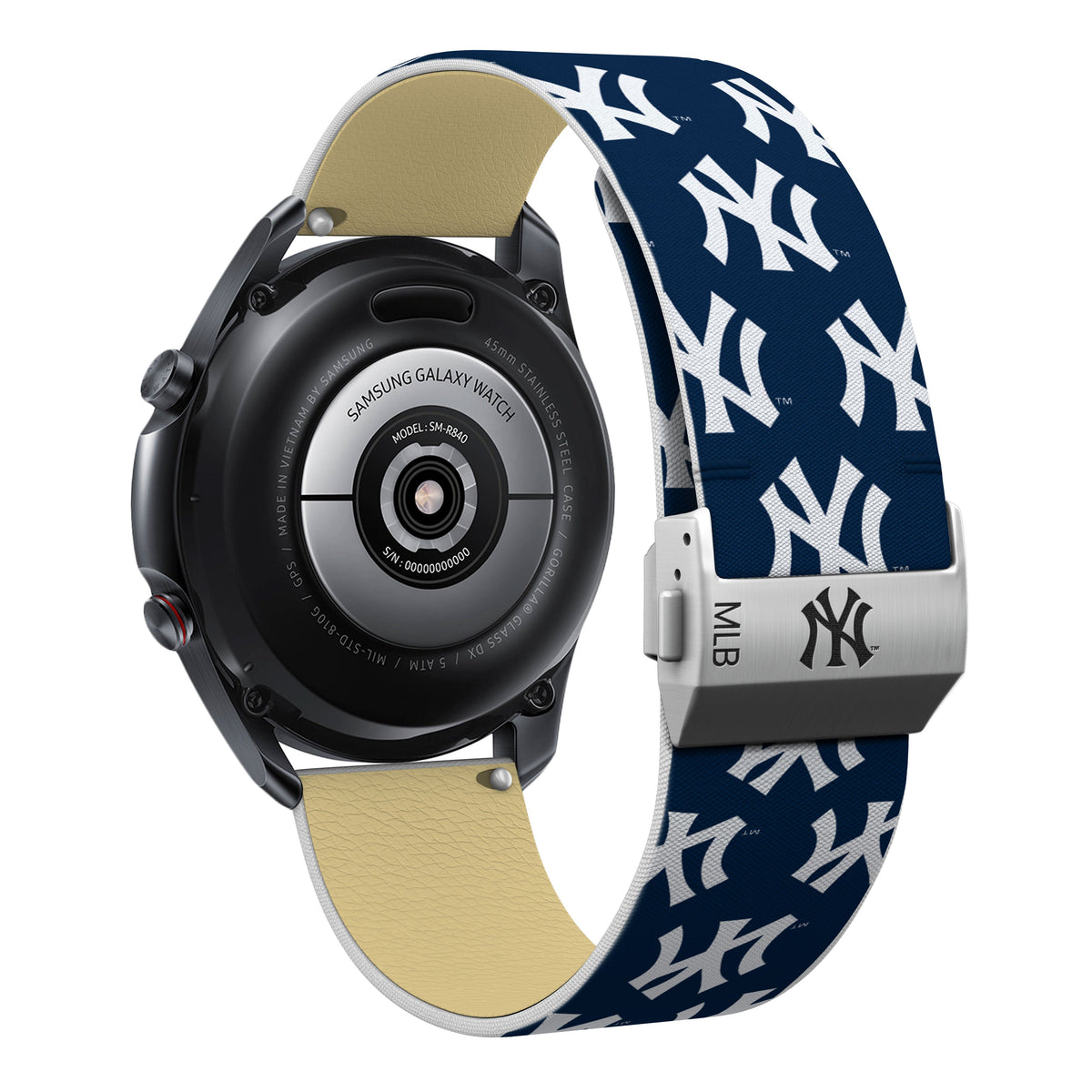 New York Yankees Full Print Quick Change Watch Band With Engraved Buckle - Game Time