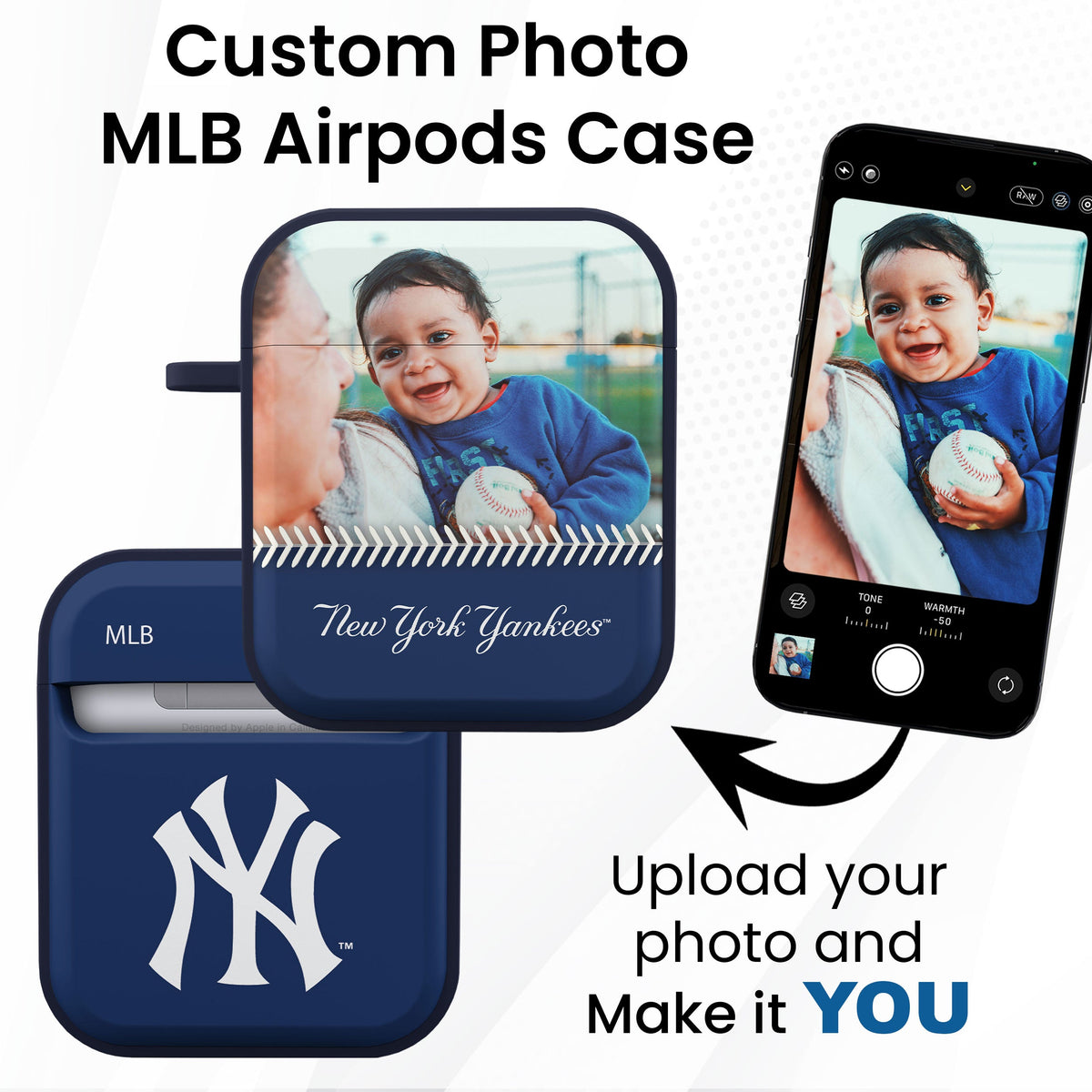 New York Yankees Custom Photo HDX Apple AirPods Gen 1 &amp; 2 Case Cover