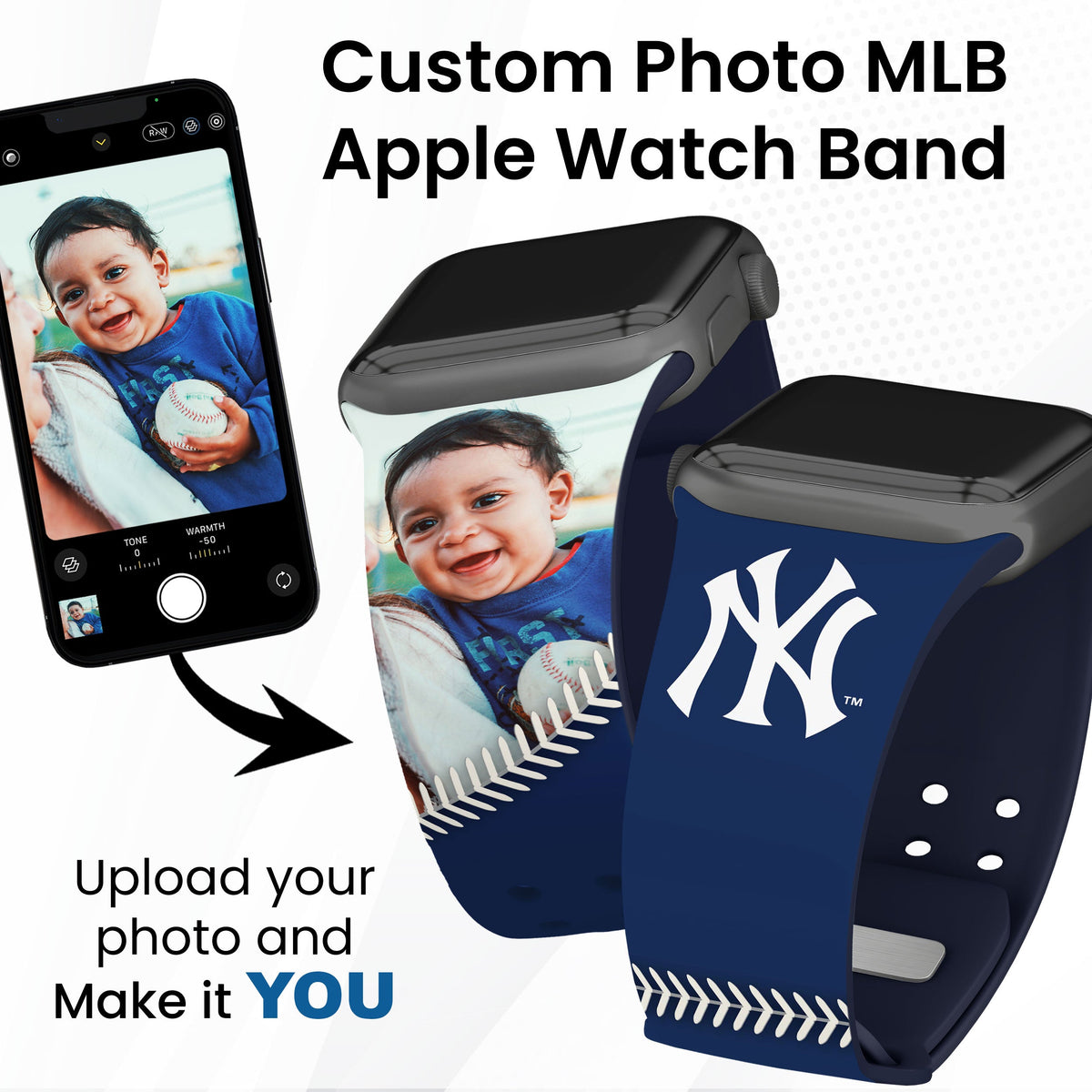 New York Yankees Custom Photo HD Apple Watch Band