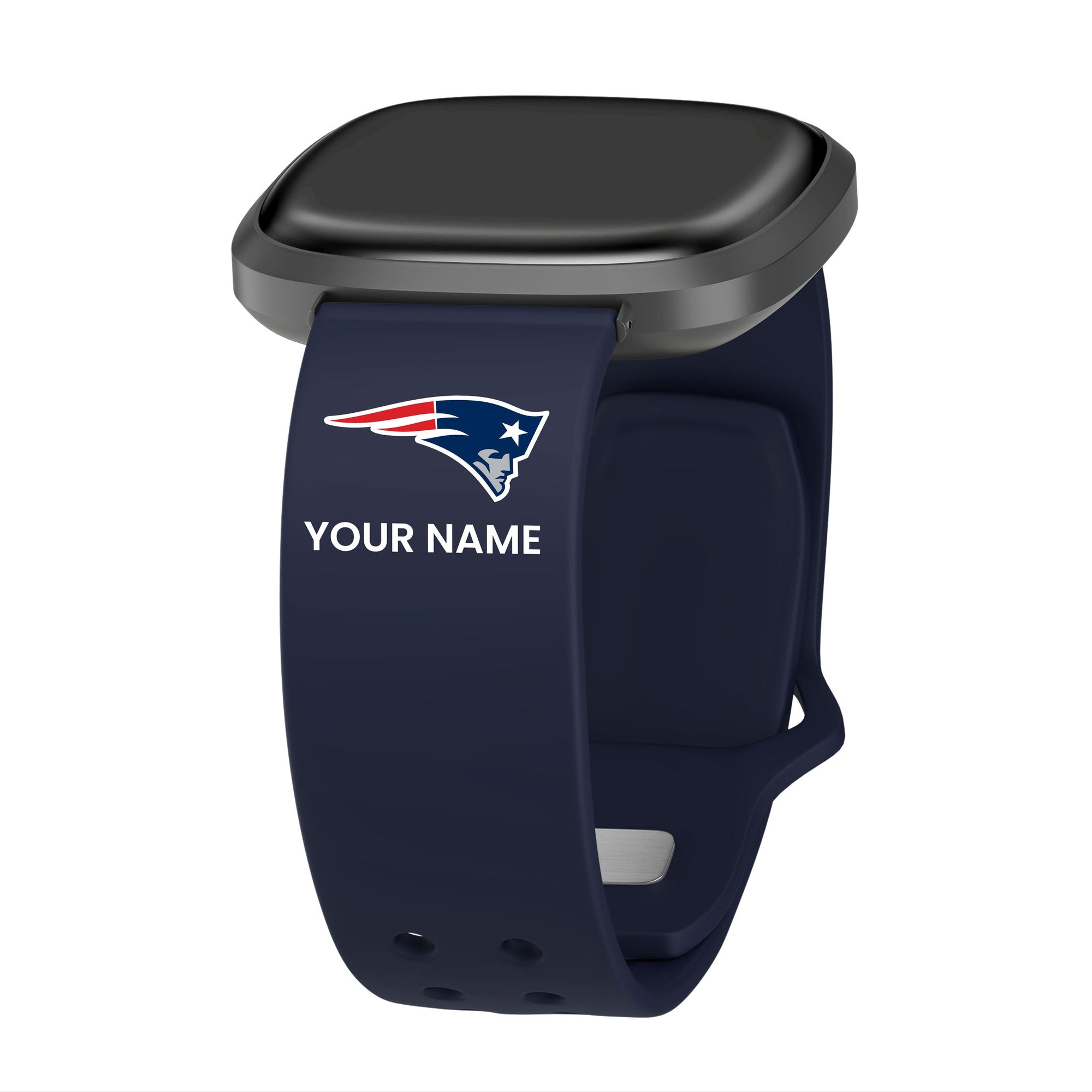 GAME TIME New England Patriots Custom Name HD FitBit Versa 3 & Sense Watch Band