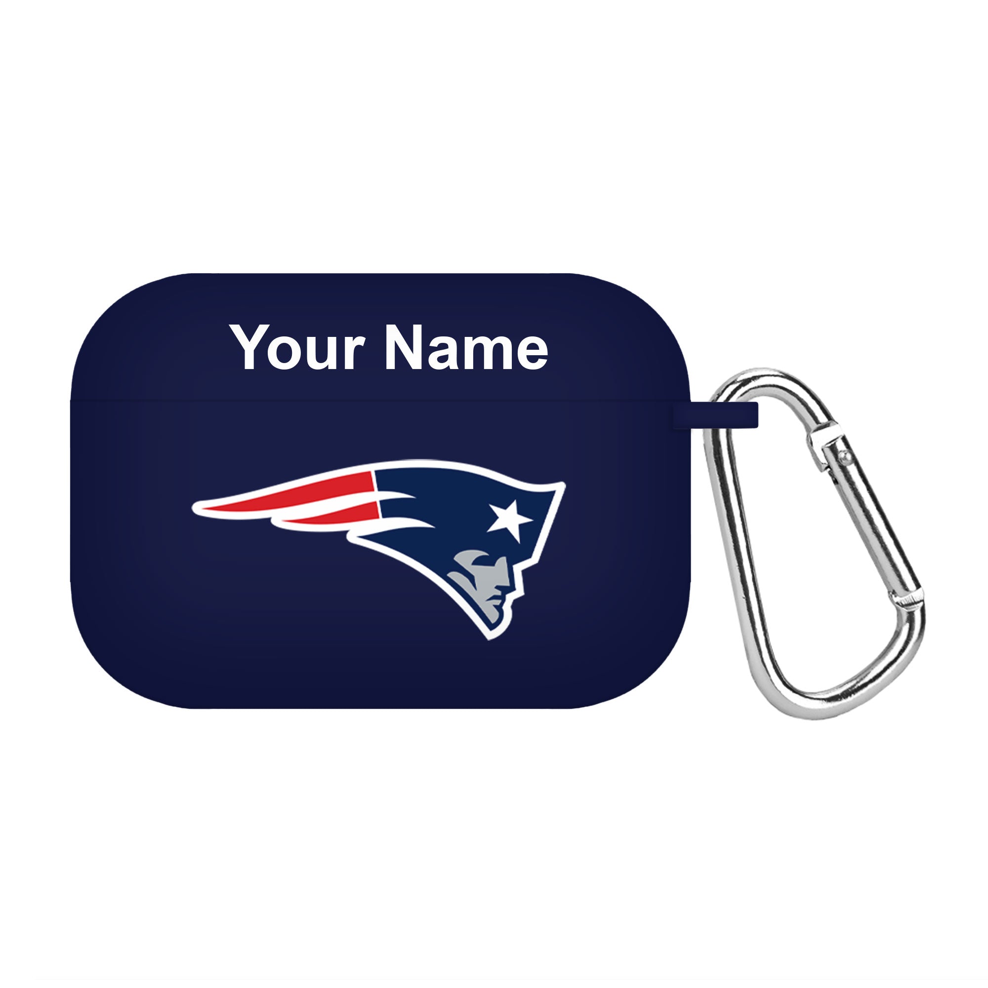 New England Patriots Custom Name HD Apple AirPods Pro Case Cover (Navy)