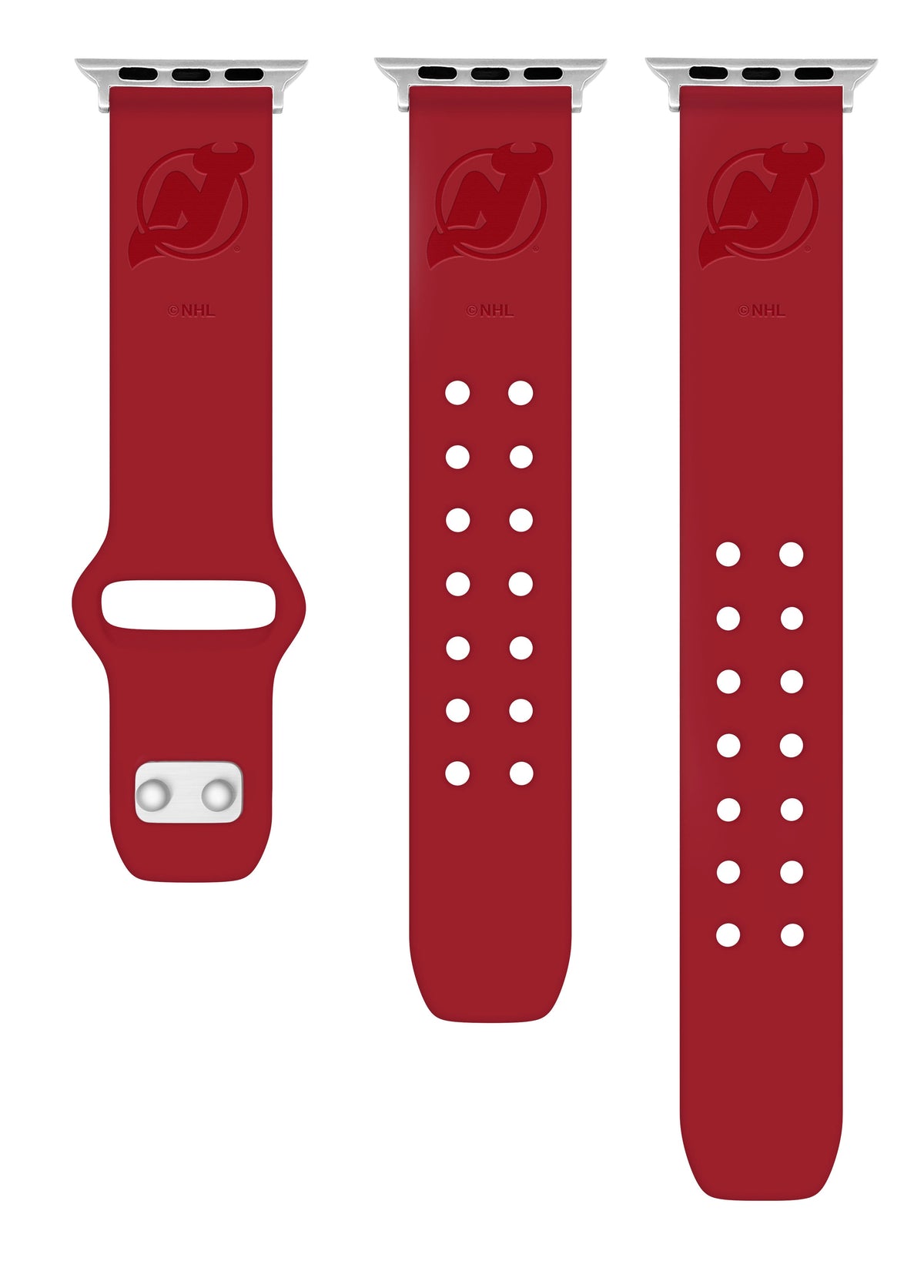 New Jersey Devils Engraved Silicone &#39;Slim&#39; Apple Watch Band