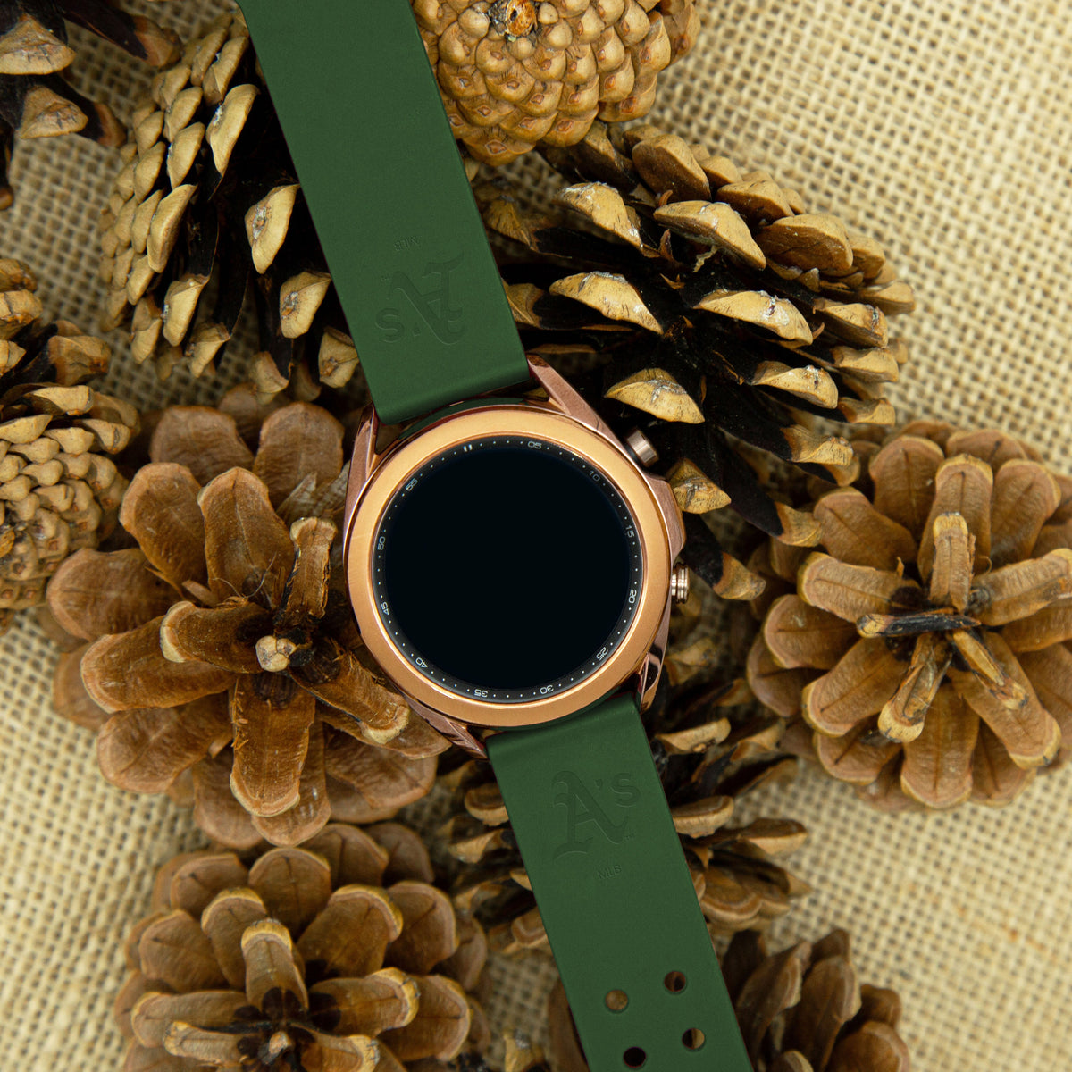 Oakland Athletics Engraved Silicone Watch Band - Game Time