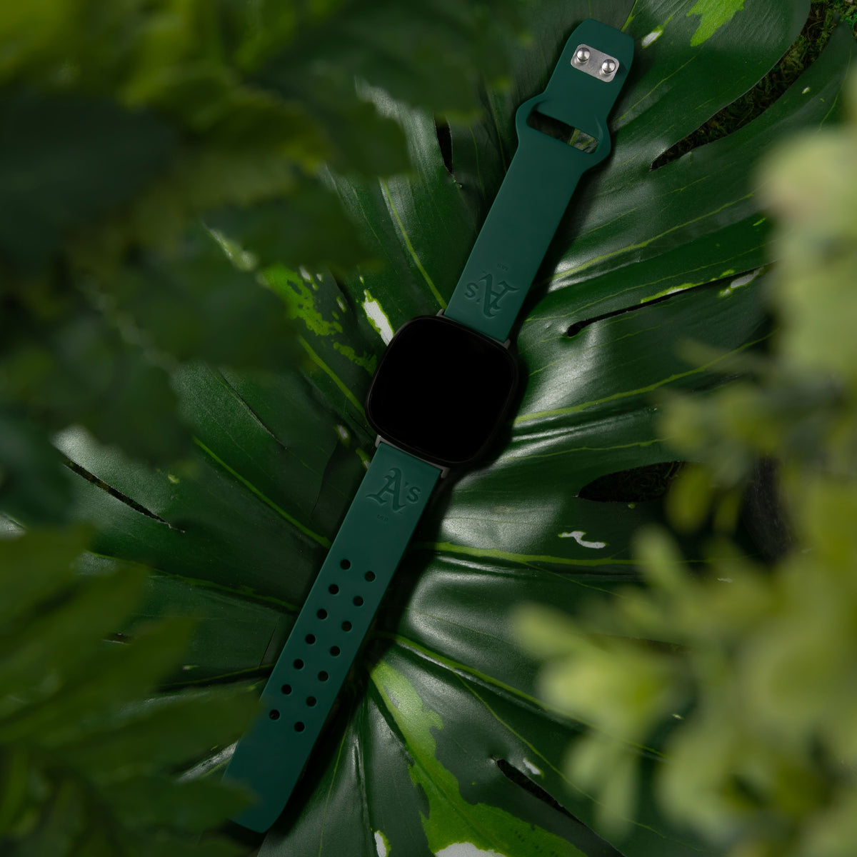 Oakland Athletics Fitbit Engraved Silicone Watch Band