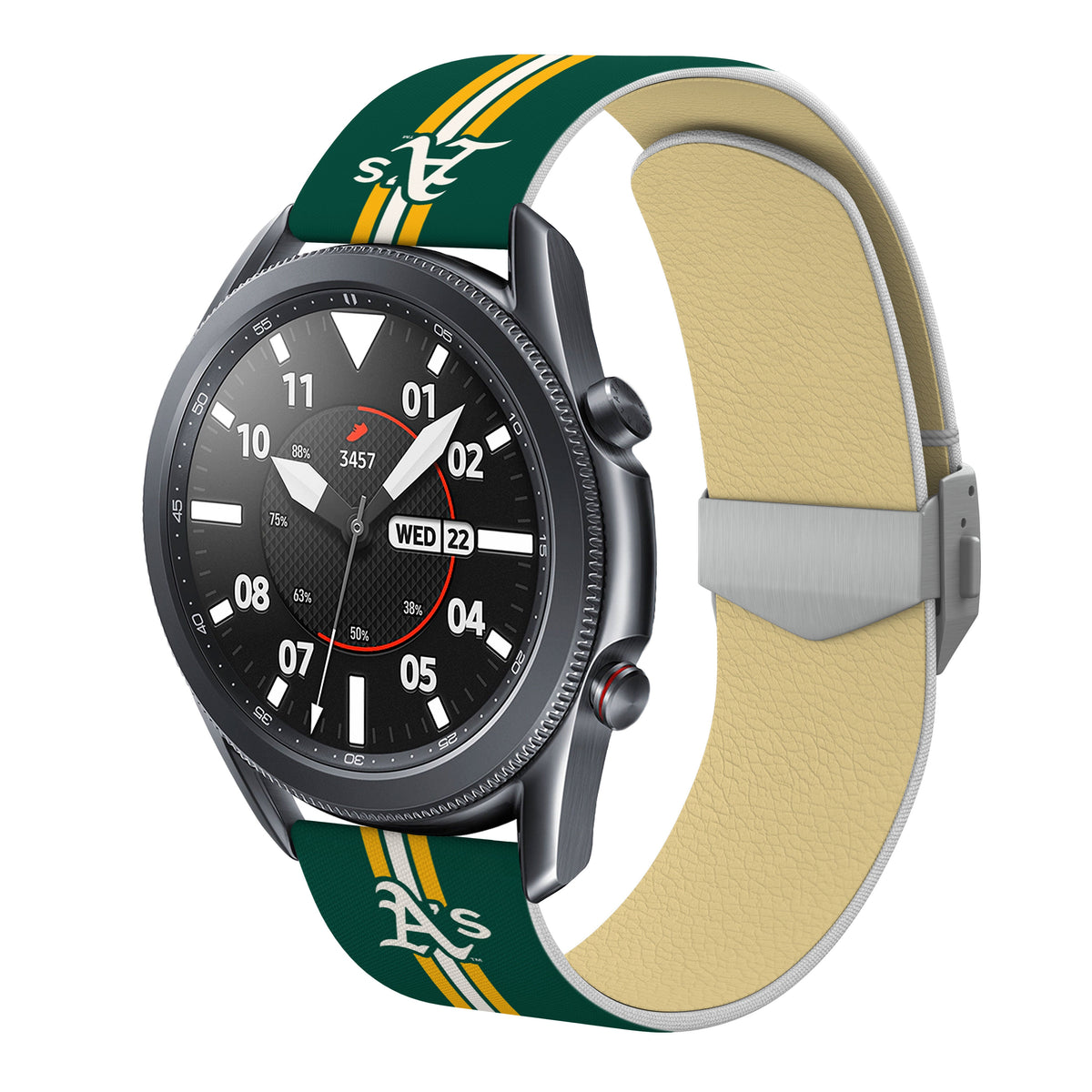 Oakland Athletics Full Print Quick Change Watch Band With Engraved Buckle - Game Time