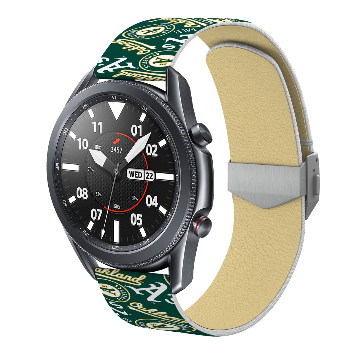 Oakland Athletics Full Print Quick Change Watch Band With Engraved Buckle - Game Time