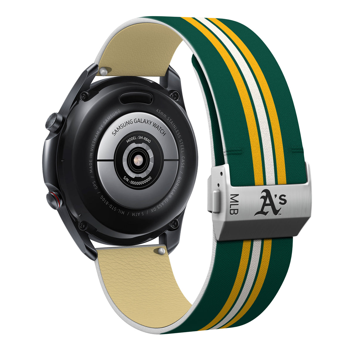 Oakland Athletics Full Print Quick Change Watch Band With Engraved Buckle - Game Time