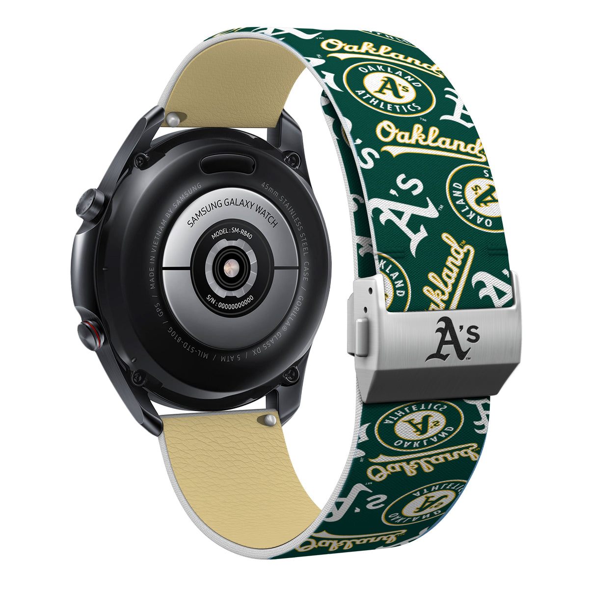 Oakland Athletics Full Print Quick Change Watch Band With Engraved Buckle - Game Time