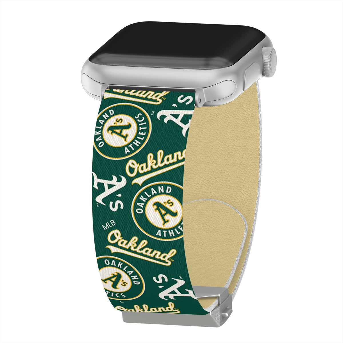 Game Time Oakland Athletics Signature Series Apple Watch Band With Engraved Buckle