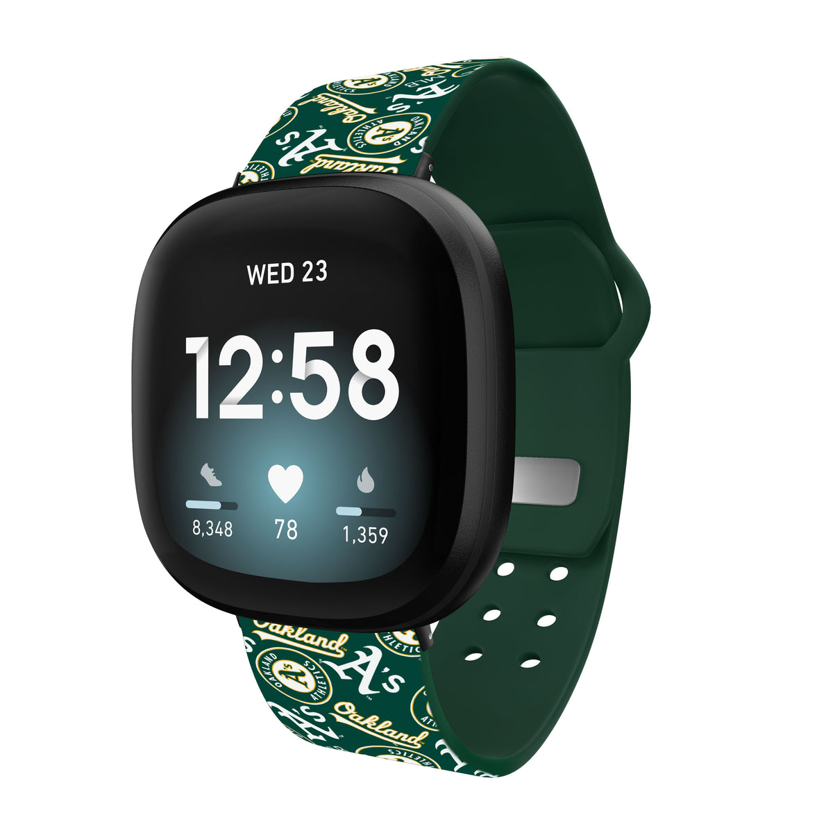 Oakland Athletics HD Fitbit Versa 3 and Sense Watch Band