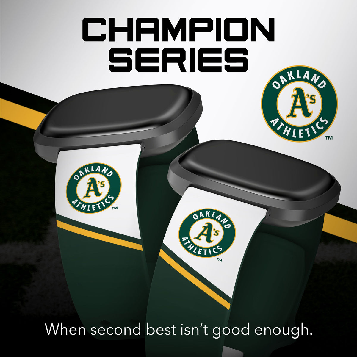 Oakland Athletics HD Champion Series Fitbit Versa 3 &amp; Sense Watch Band