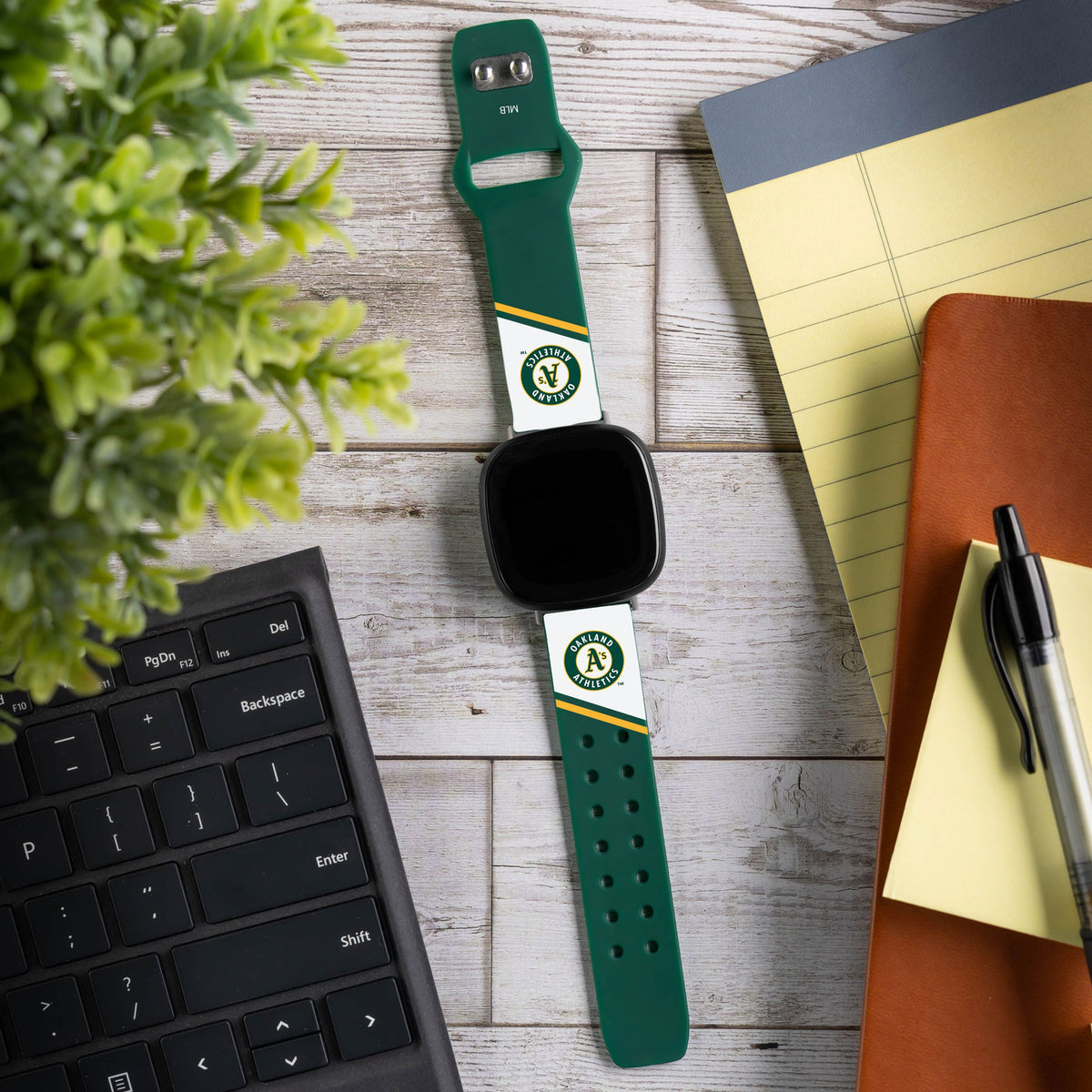 Oakland Athletics HD Champion Series Fitbit Versa 3 &amp; Sense Watch Band