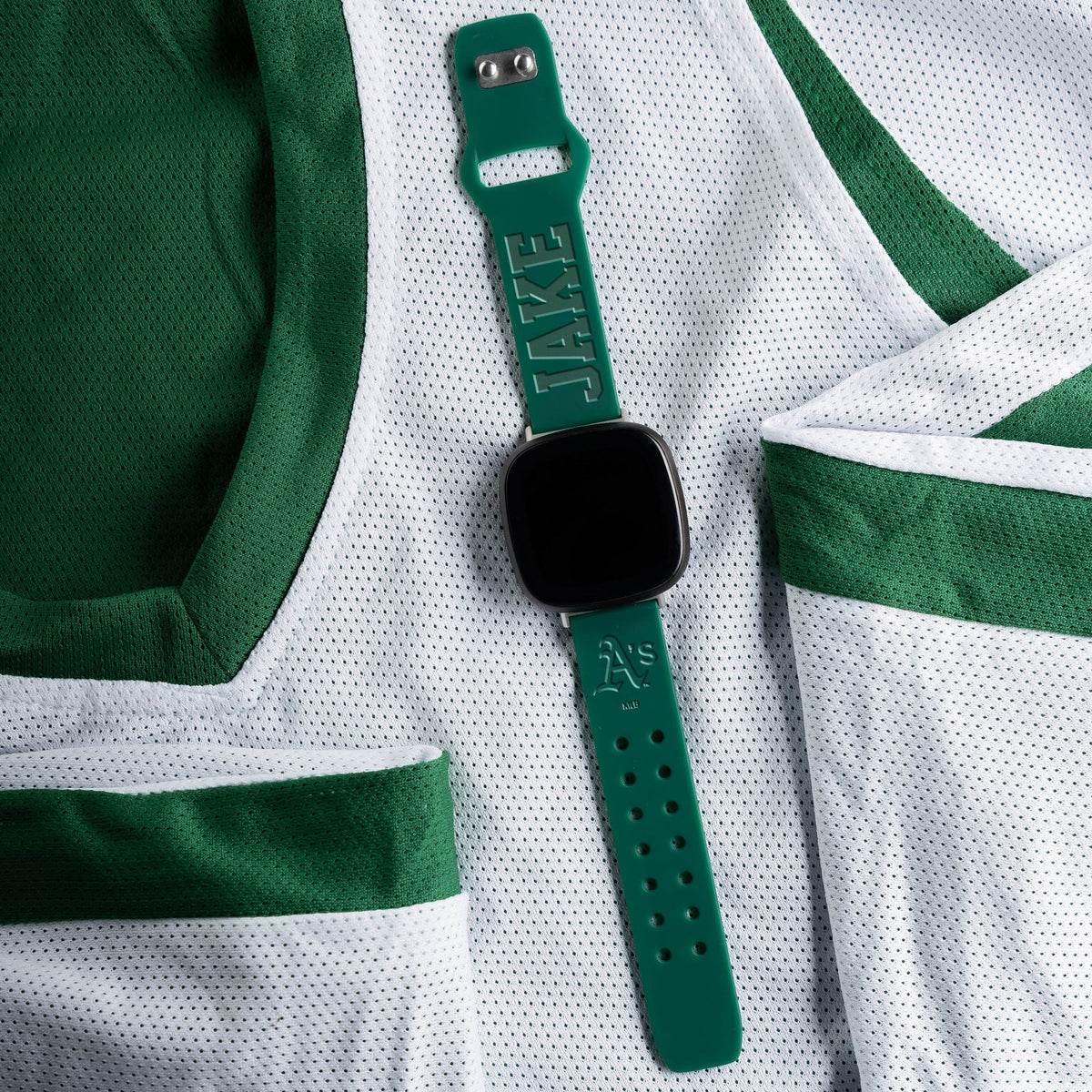 Oakland Athletics Custom Engraved Fitbit Versa 3 and Sense Watch Band