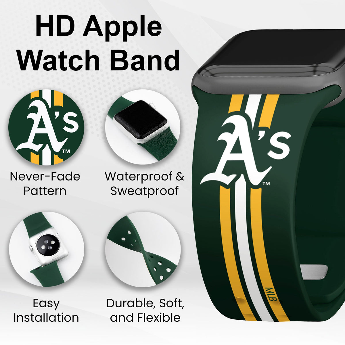 Oakland Athletics HD Apple Watch Band