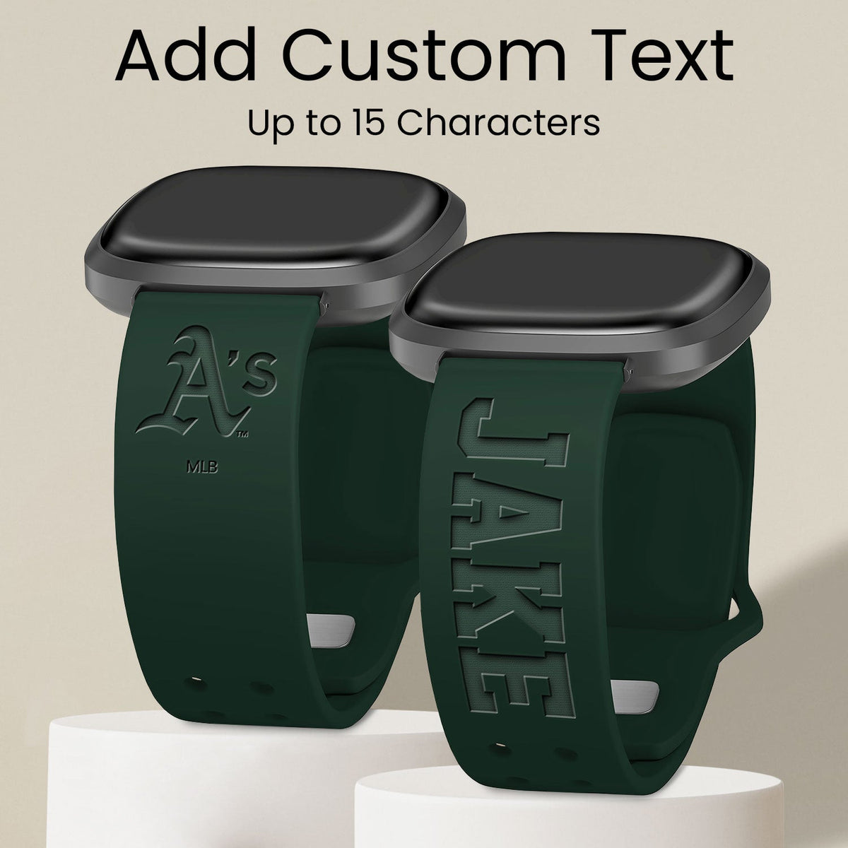 Oakland Athletics Custom Engraved Fitbit Versa 3 and Sense Watch Band