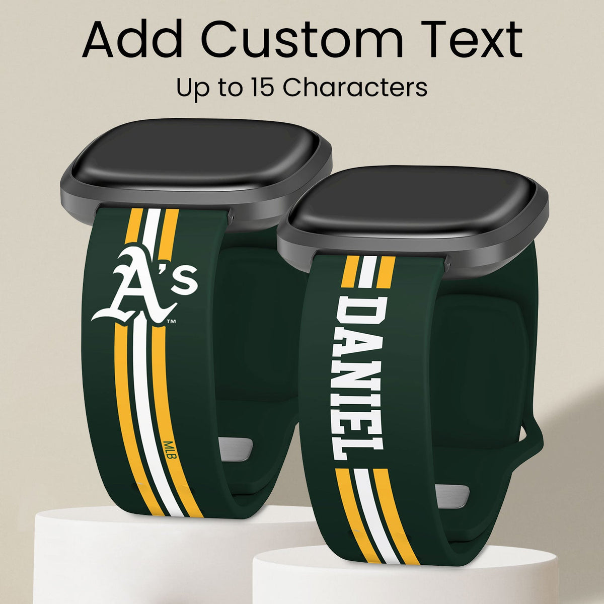 Oakland Athletics Custom Name HD Fitbit Versa 3 and Sense Watch Band