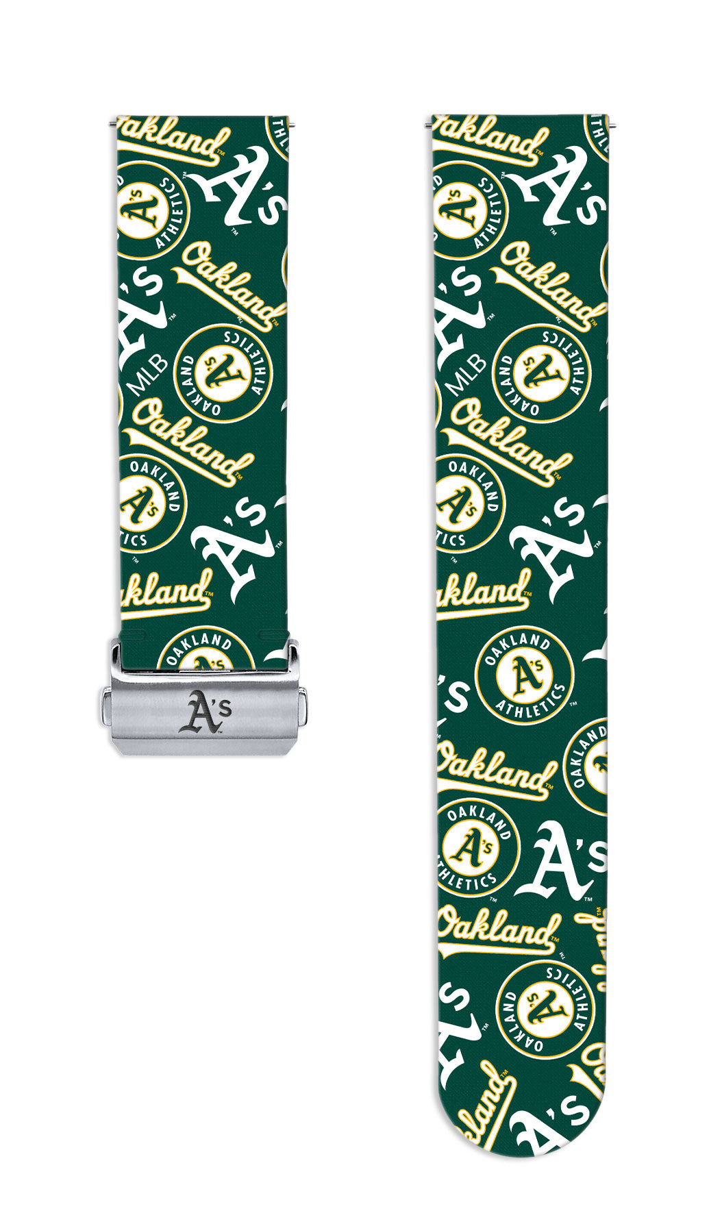 Oakland Athletics Full Print Quick Change Watch Band With Engraved Buckle - Game Time