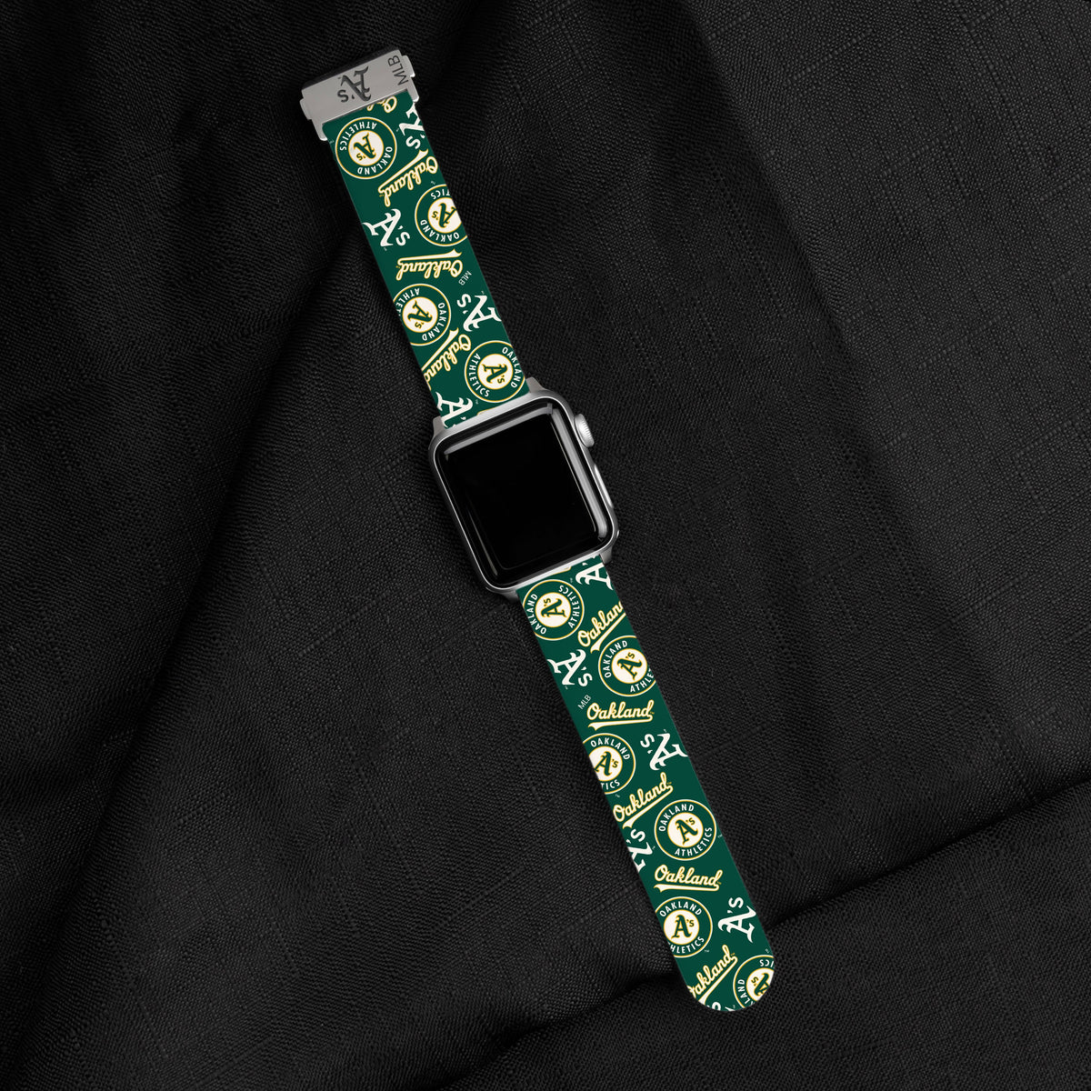 Game Time Oakland Athletics Signature Series Apple Watch Band With Engraved Buckle