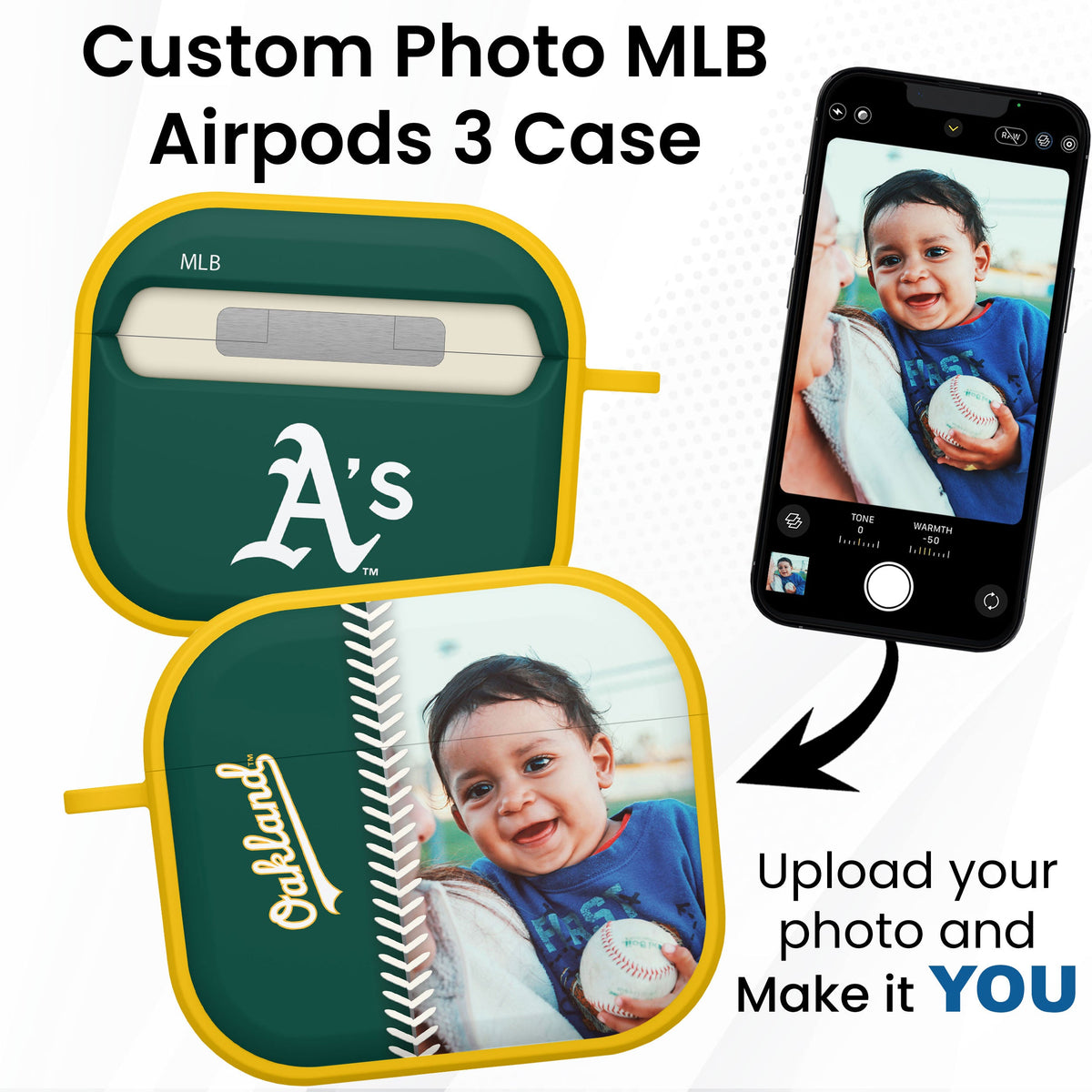 Oakland Athletics Custom Photo HDX Apple AirPods Gen 3 Case Cover