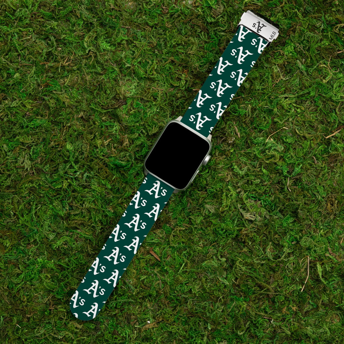 Game Time Oakland Athletics Signature Series Apple Watch Band With Engraved Buckle
