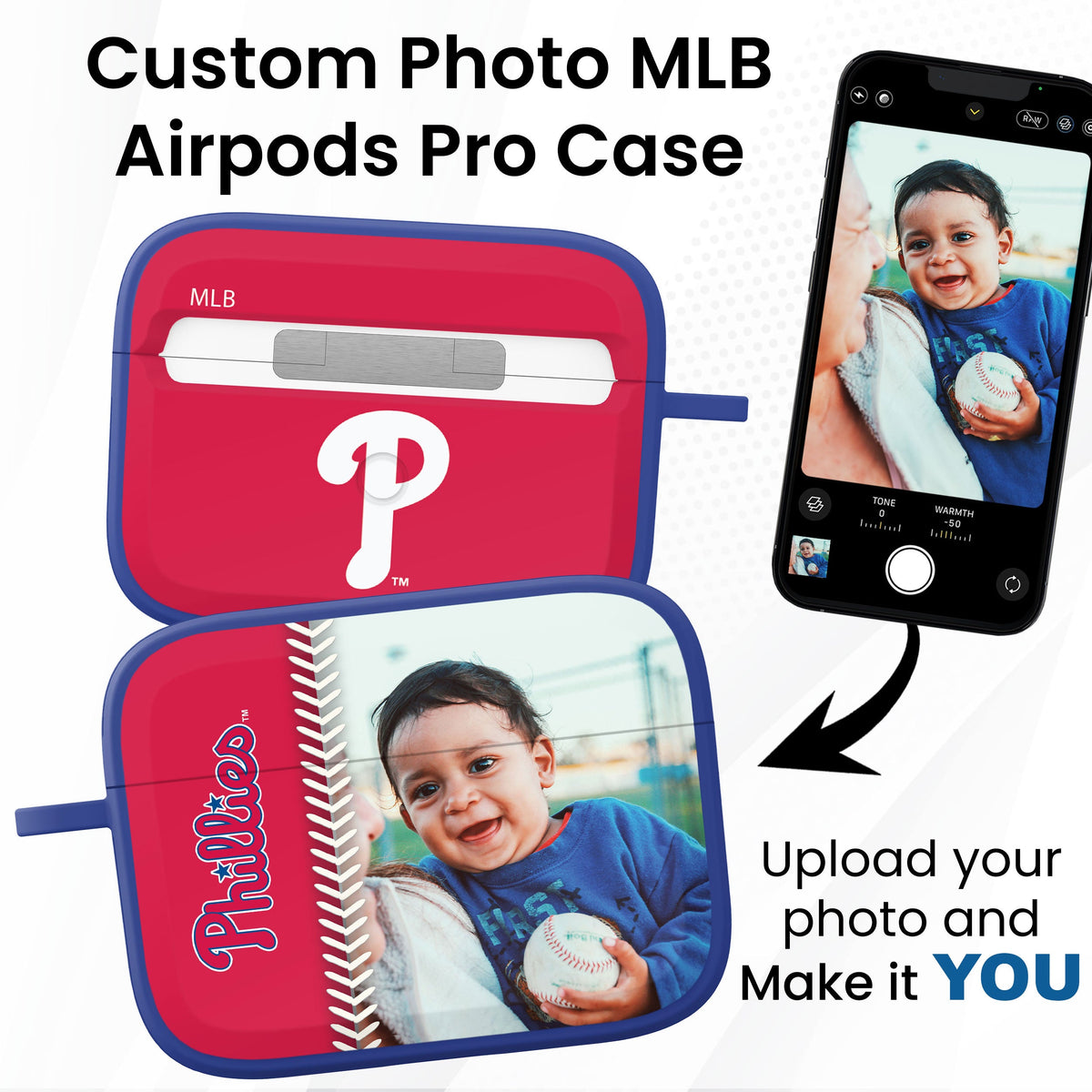 Philadelphia Phillies Custom Photo HDX Apple AirPods Pro Case Cover