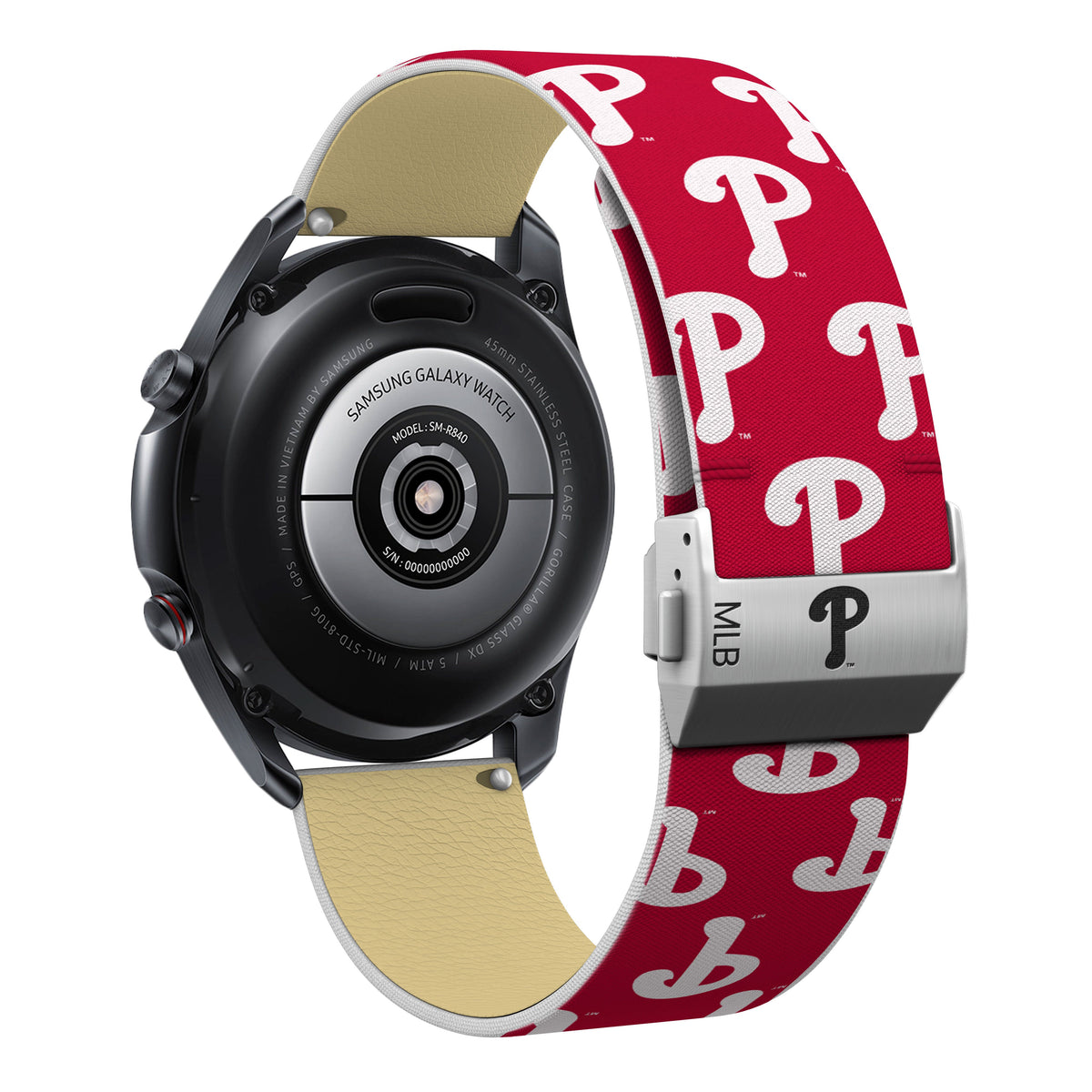 Philadelphia Phillies Full Print Quick Change Watch Band With Engraved Buckle - Game Time