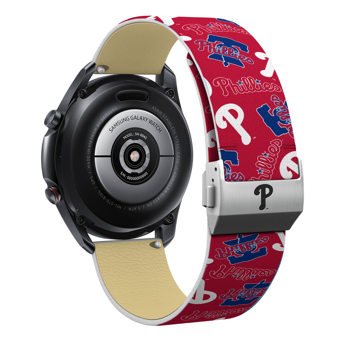 Philadelphia Phillies Full Print Quick Change Watch Band With Engraved Buckle - Game Time