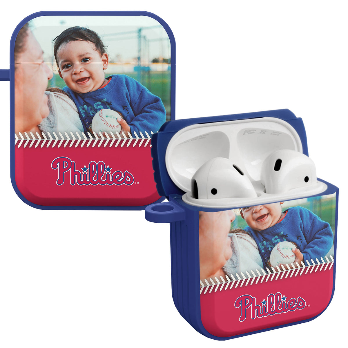 Philadelphia Phillies Custom Photo HDX Apple AirPods Gen 1 &amp; 2 Case Cover